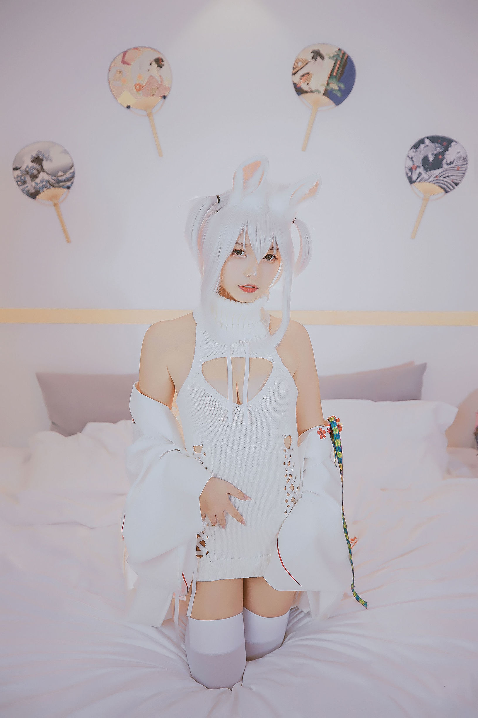 コスプレ福利] ロリ神楽板真冬の危険な耳-狼妹&兎娘