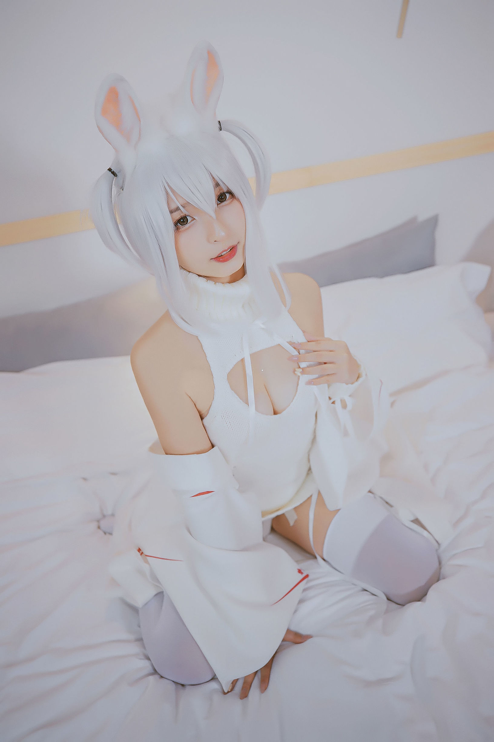 コスプレ福利] ロリ神楽板真冬の危険な耳-狼妹&兎娘