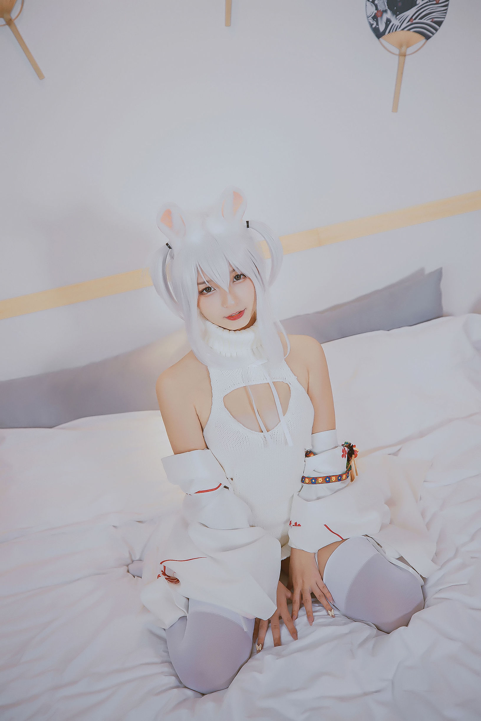 コスプレ福利] ロリ神楽板真冬の危険な耳-狼妹&兎娘