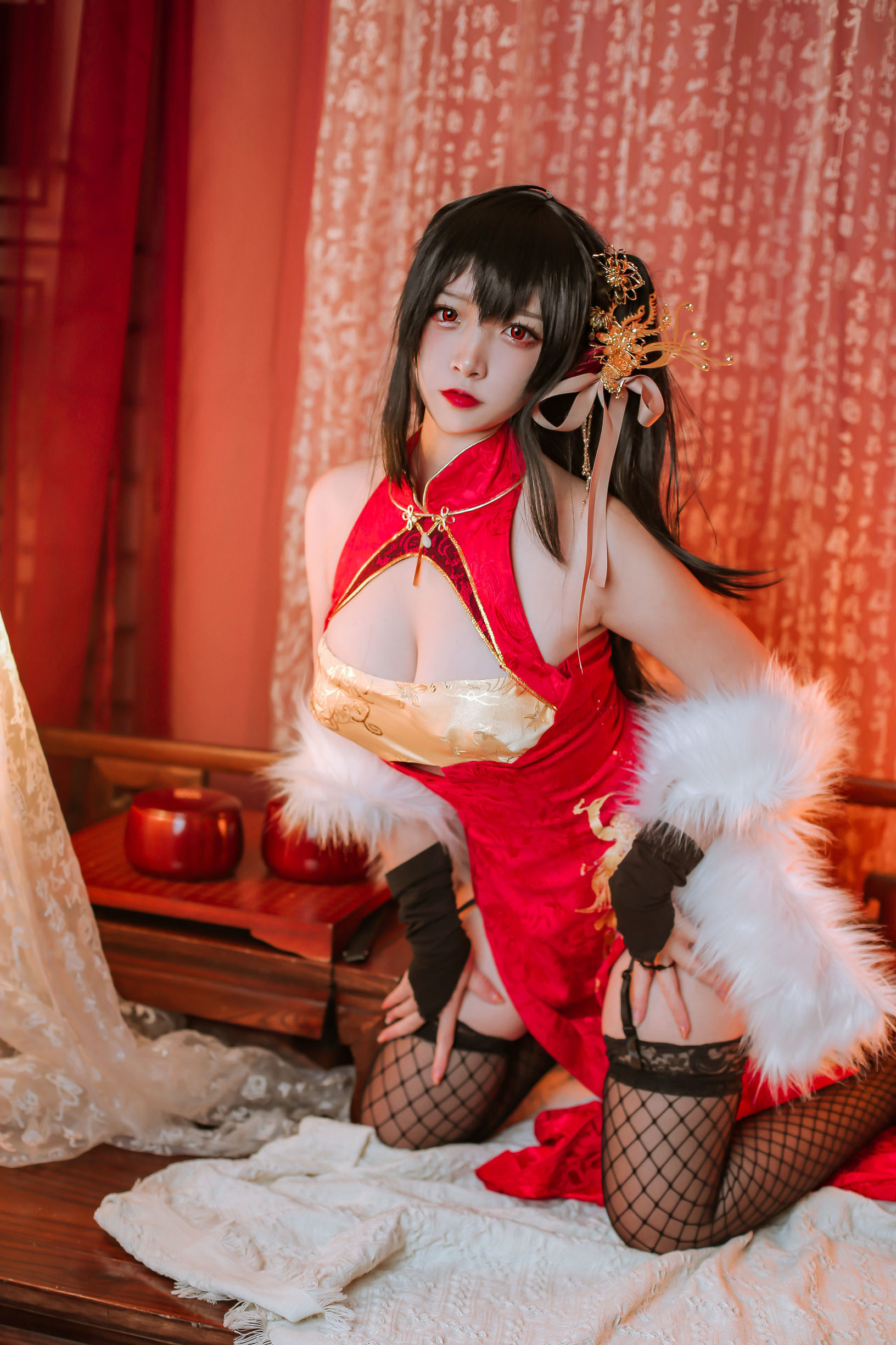 Popular Coser Er Zuo Nisa Azur Lane Dafeng Qipao
