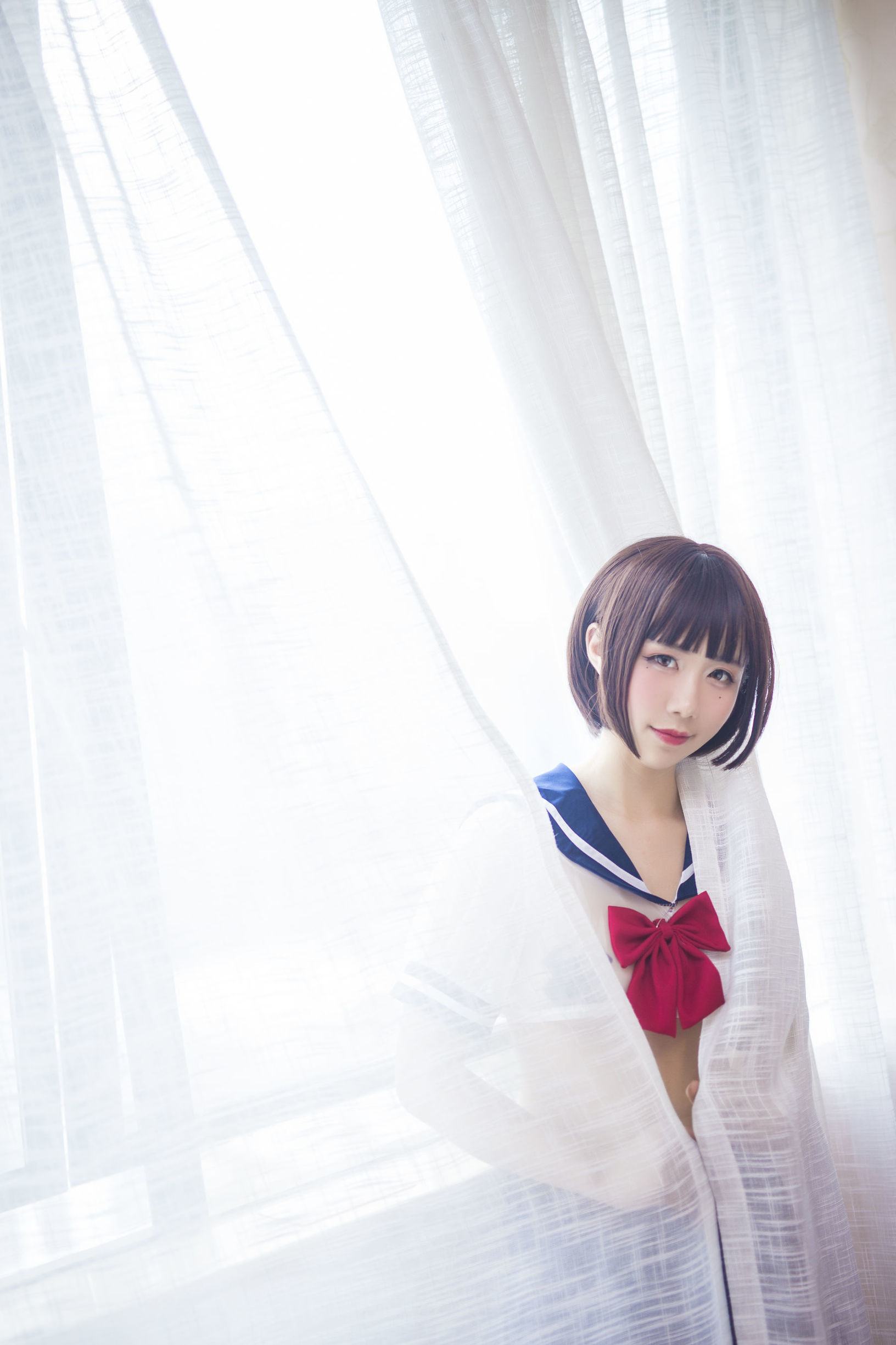 Anime blogger Jiu Qu Jean JK transparent uniform