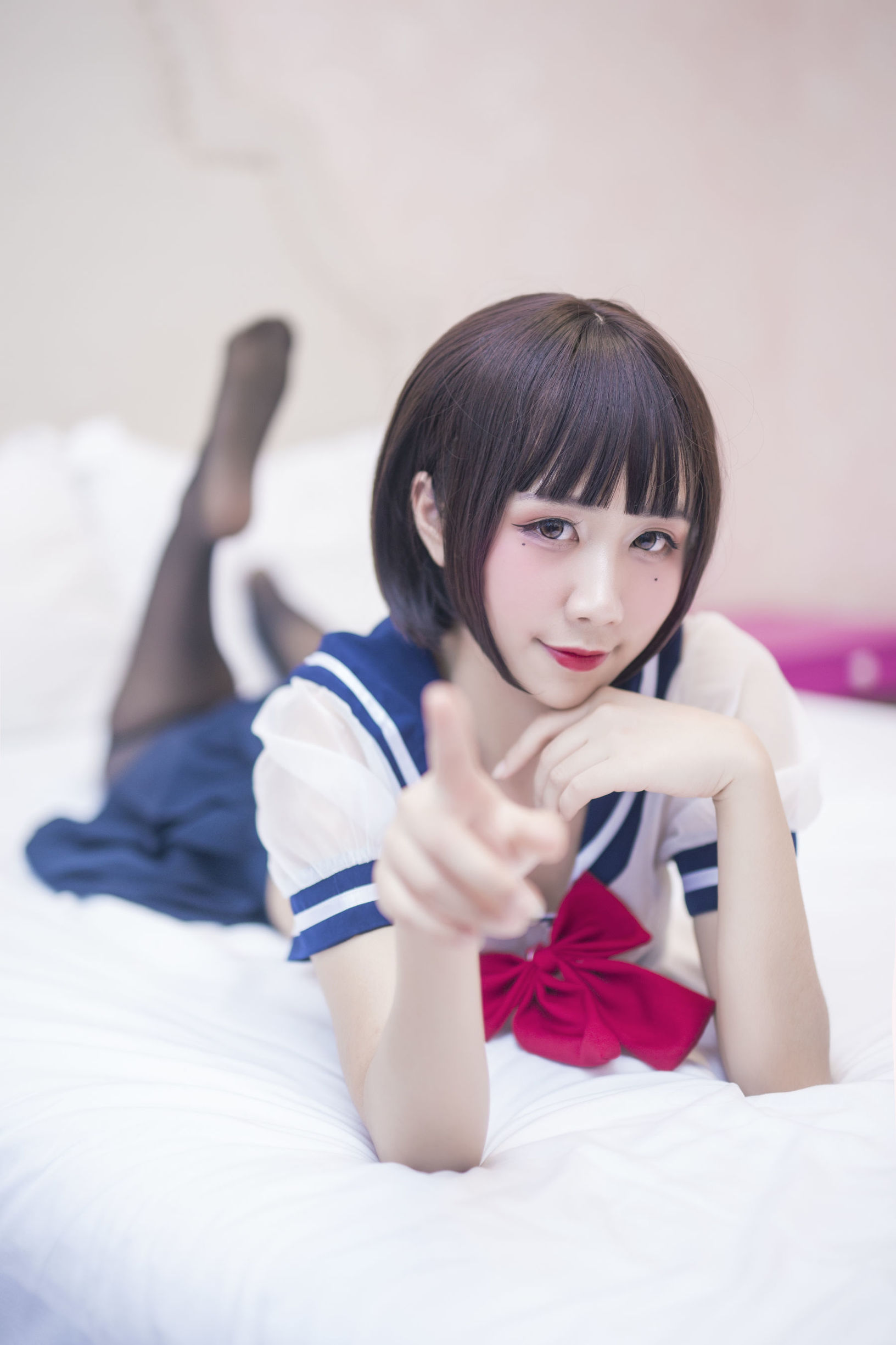 Anime blogger Jiu Qu Jean JK transparent uniform
