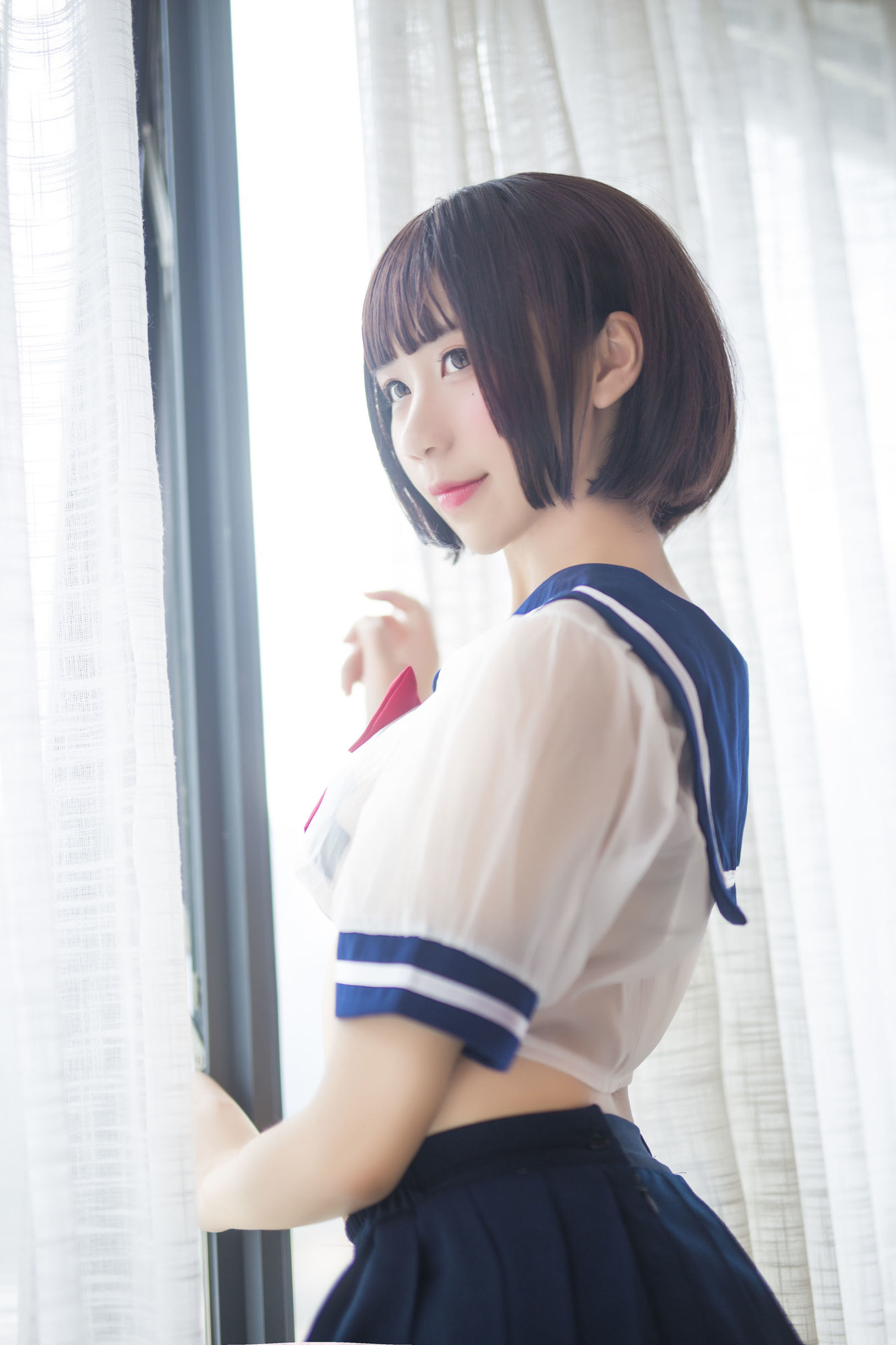 动漫博主九曲Jean JK透明制服
