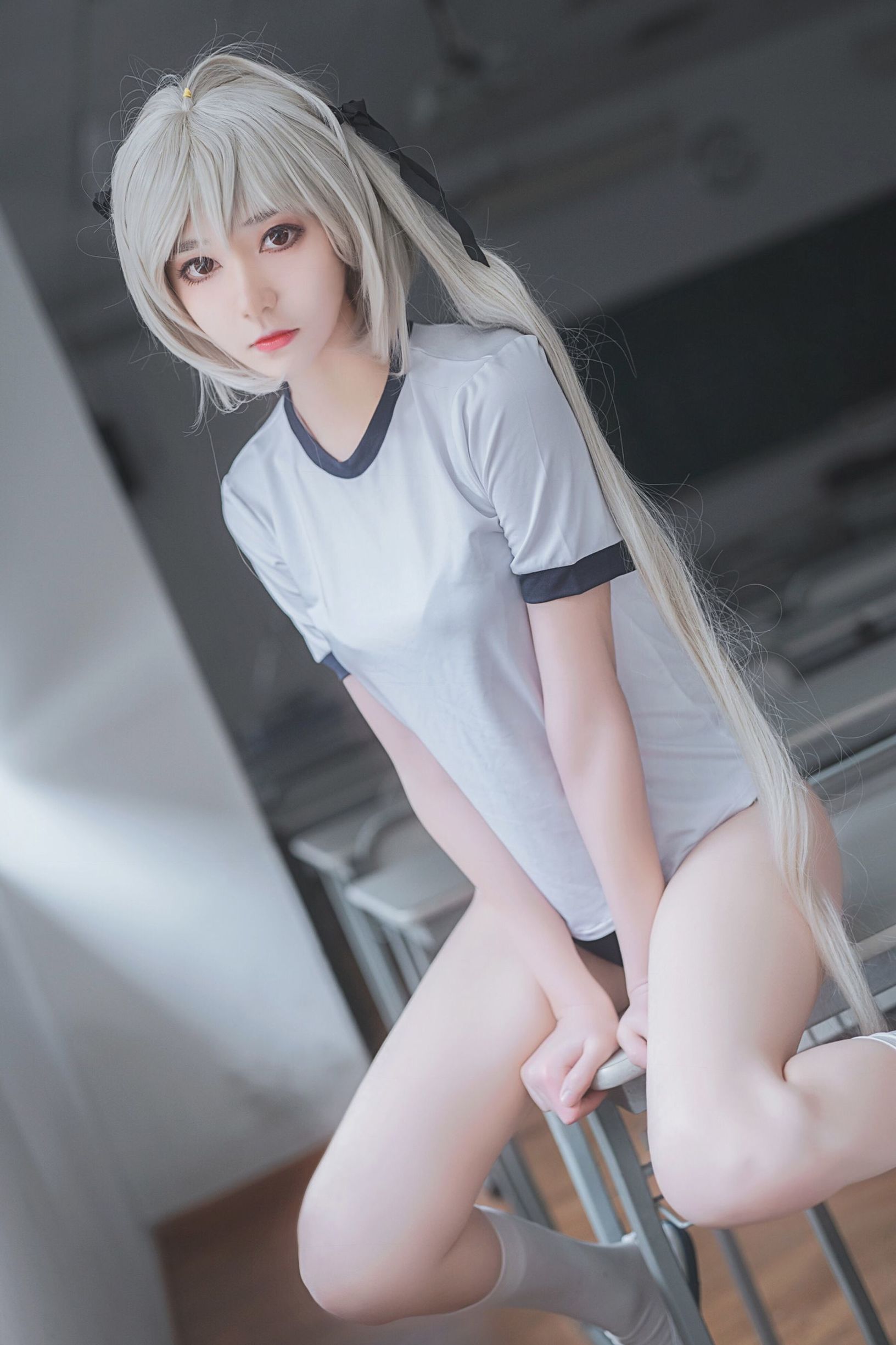 Blogger anime Nam Đào Momoko, Kasugano Sora trang phục thể dục.