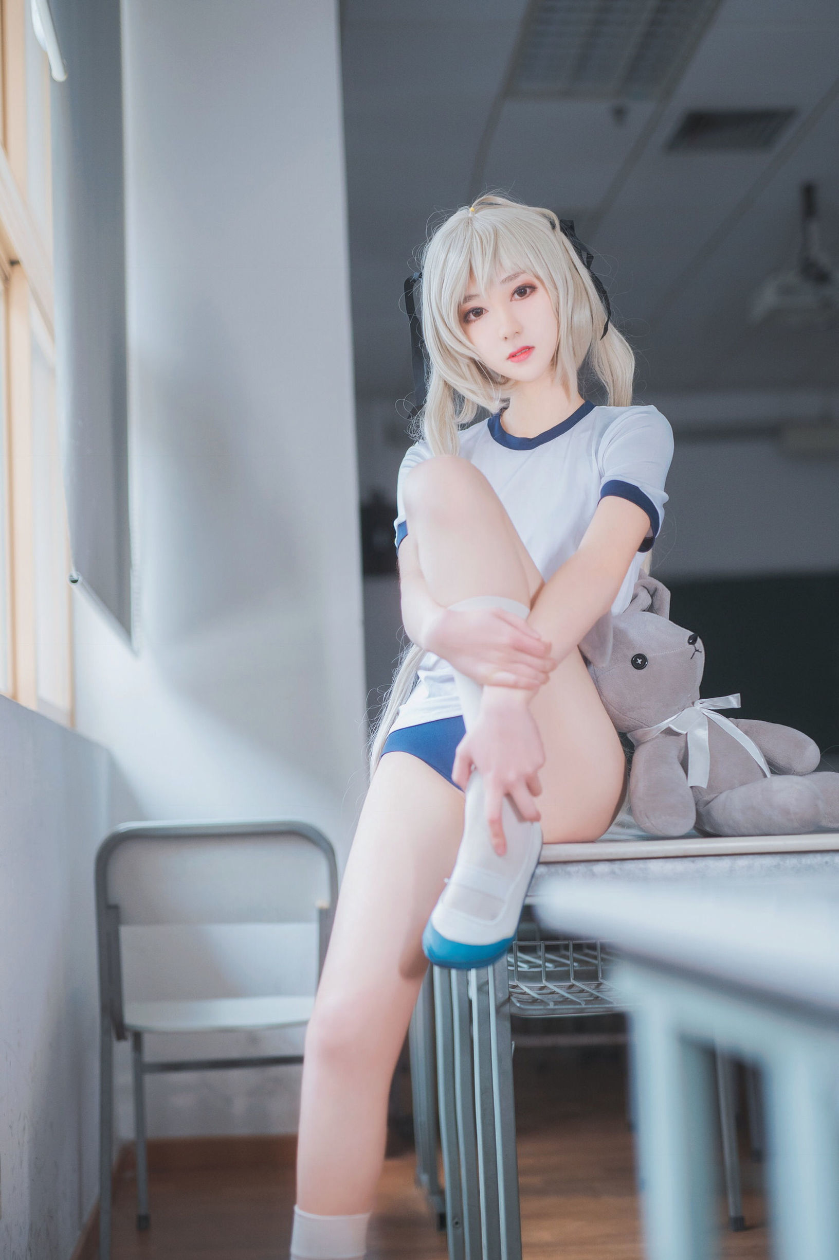 Blogger anime Nam Đào Momoko, Kasugano Sora trang phục thể dục.