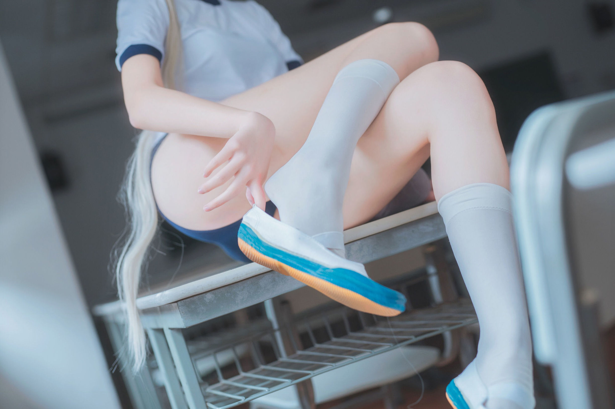 Blogger anime Nam Đào Momoko, Kasugano Sora trang phục thể dục.