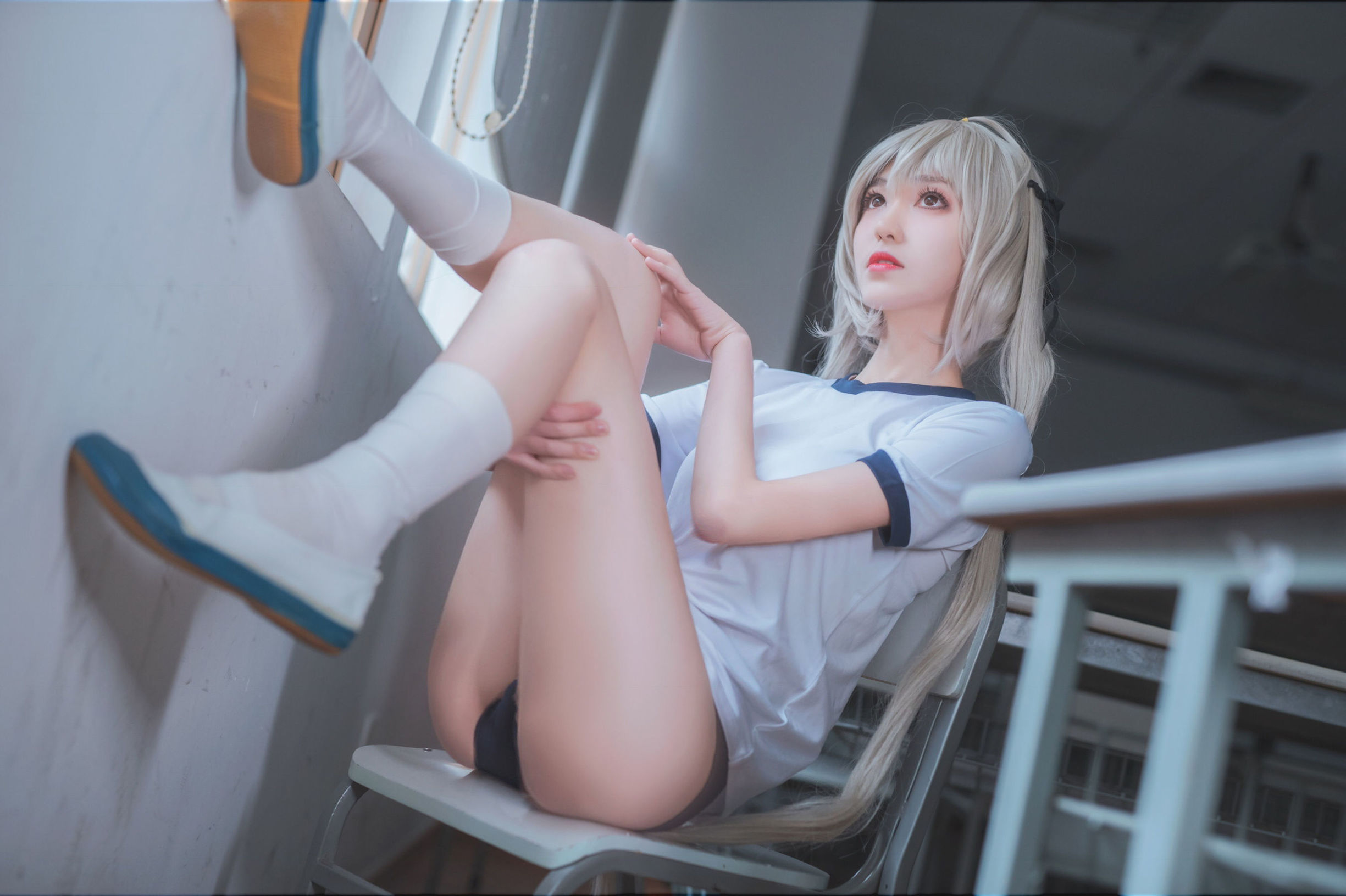 Blogger anime Nam Đào Momoko, Kasugano Sora trang phục thể dục.