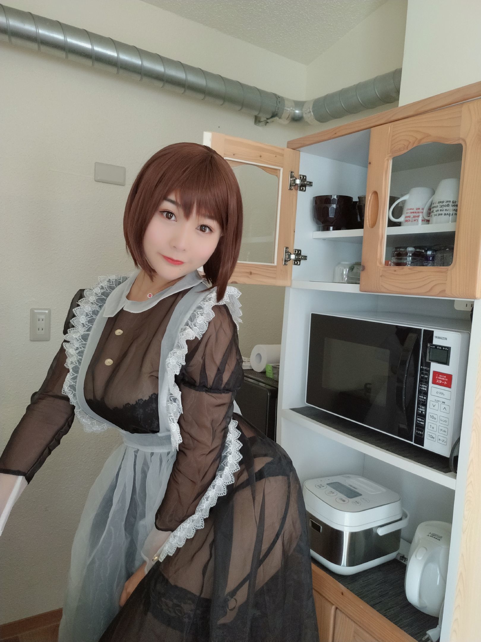 Sexy Cosplayer San Dao Dao Miido Transparent Maid
