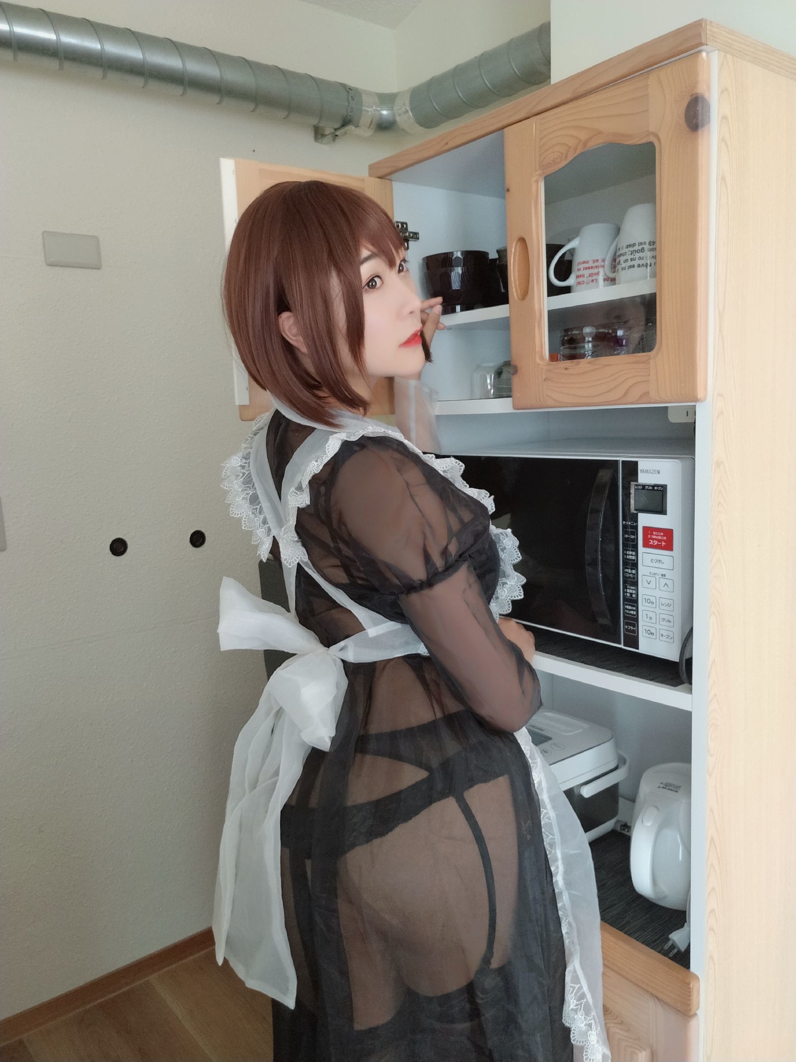 Sexy Cosplayer San Dao Dao Miido Transparent Maid