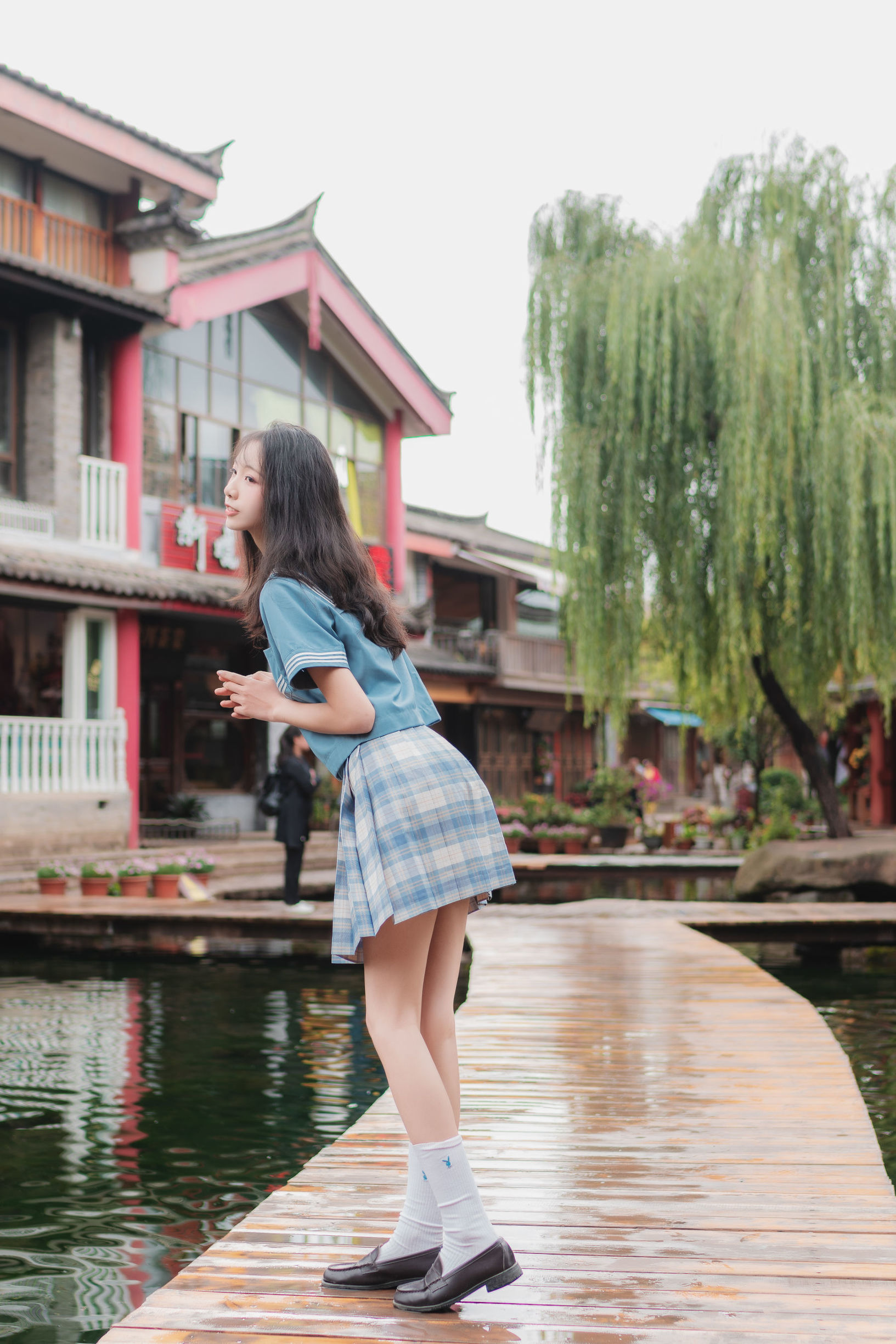 JK Cosplay：清纯妹子西瓜 丽江 JK户外