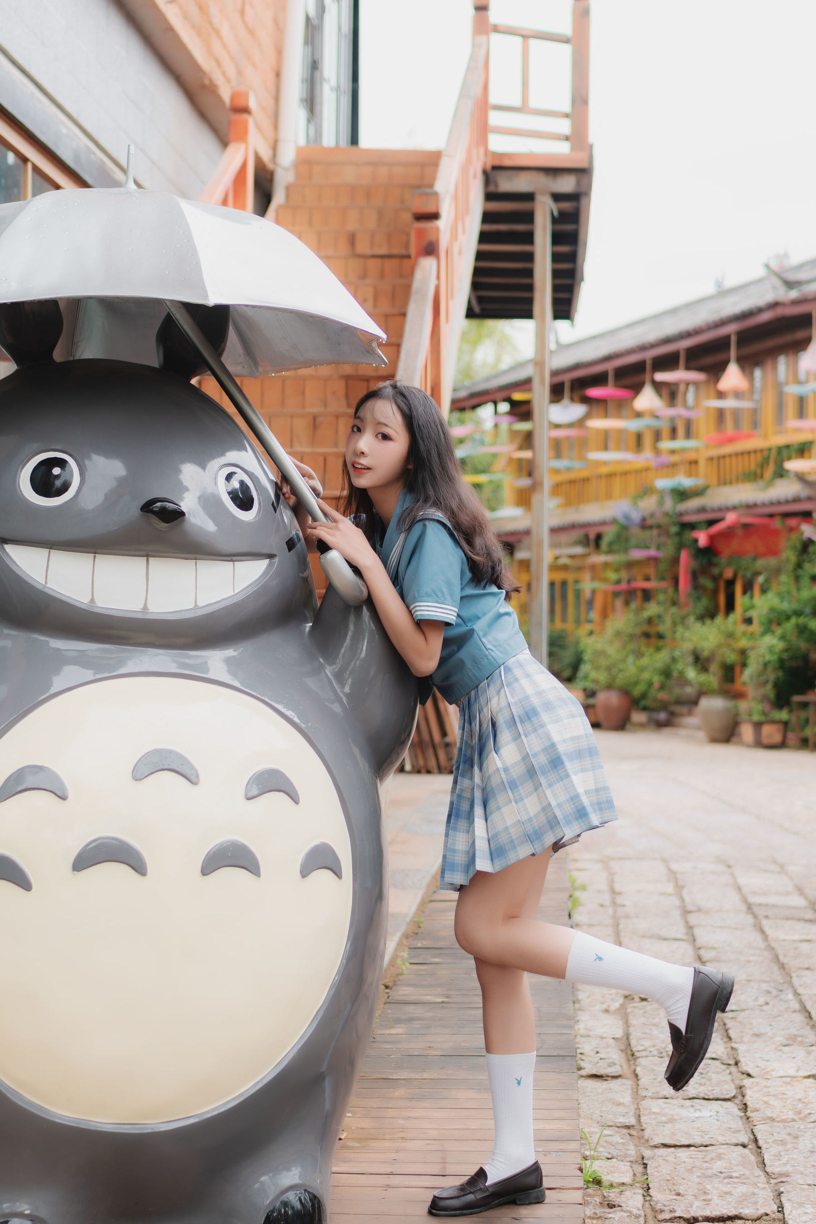 JK Cosplay：清纯妹子西瓜 丽江 JK户外