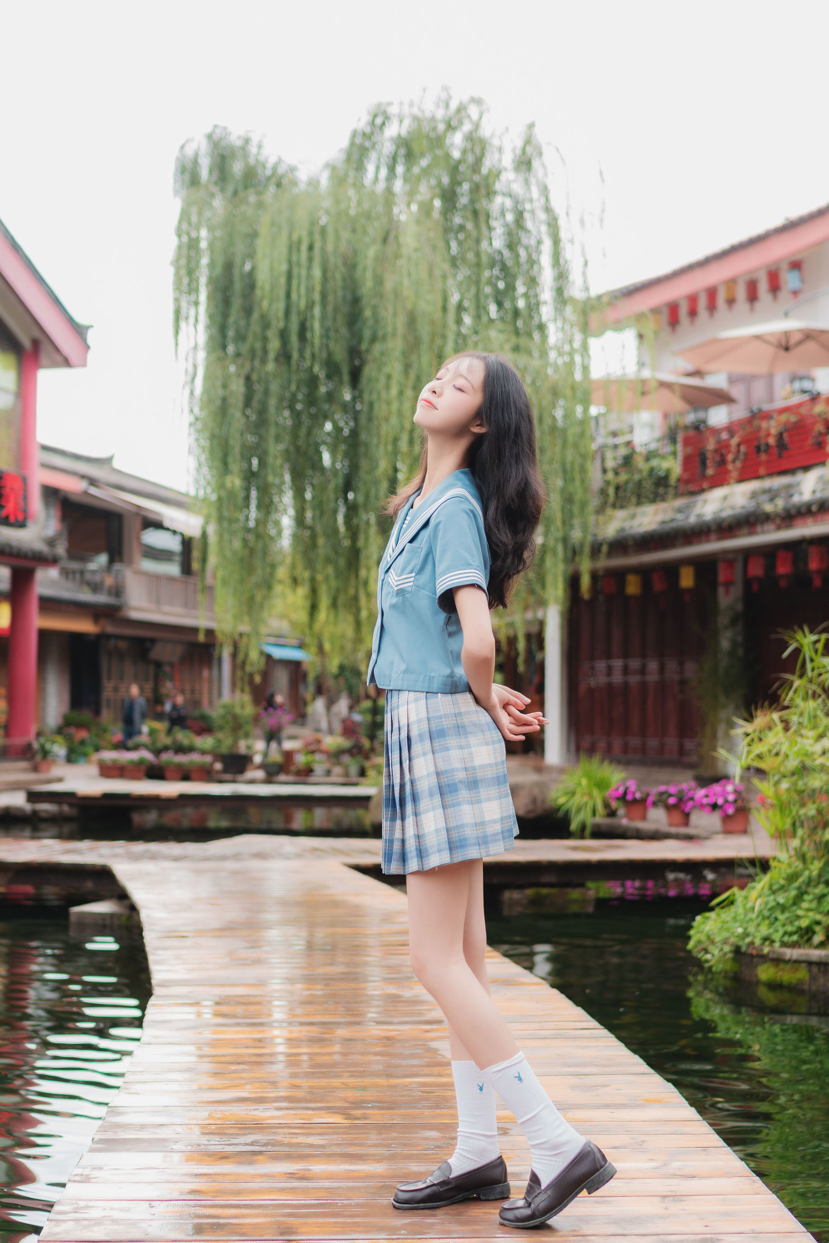 JK Cosplay：清纯妹子西瓜 丽江 JK户外