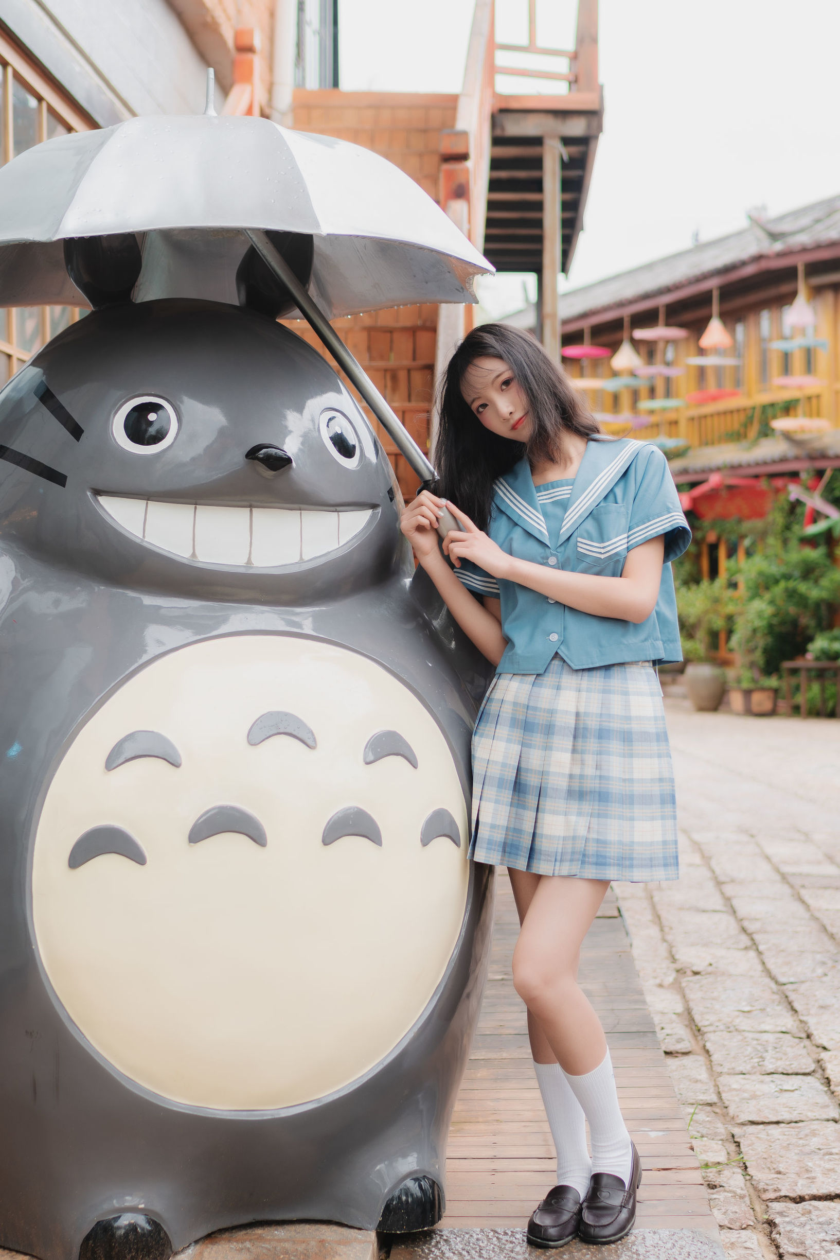 JK Cosplay：清纯妹子西瓜 丽江 JK户外