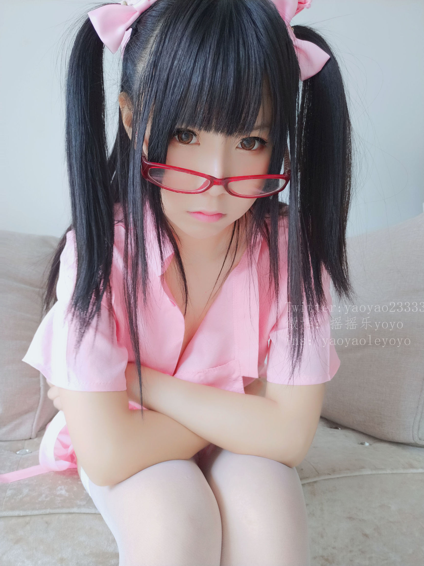 萌妹子Coser摇摇乐yoyo 可爱粉色护士