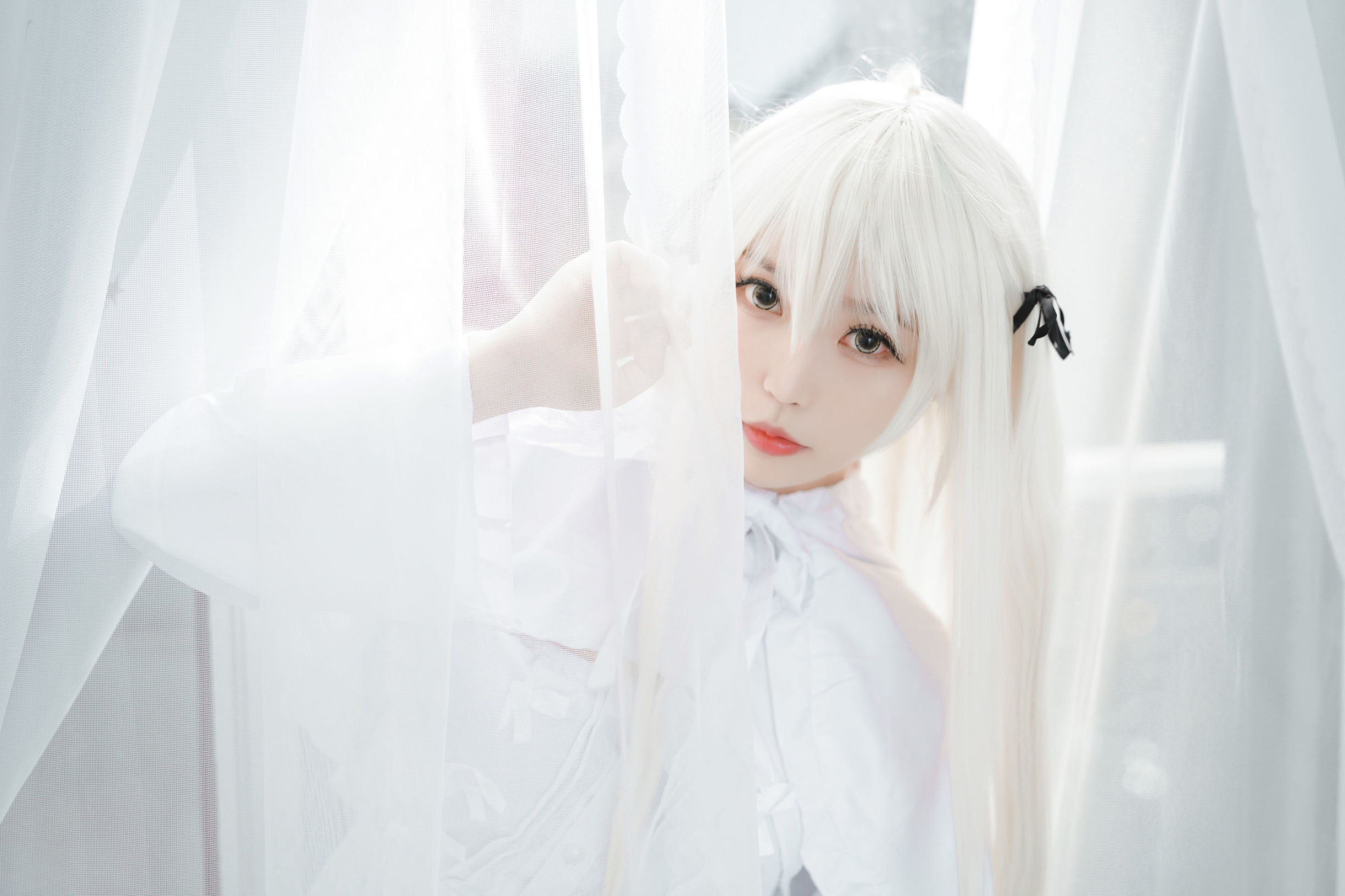 萌妹白易子教主 白いスカート