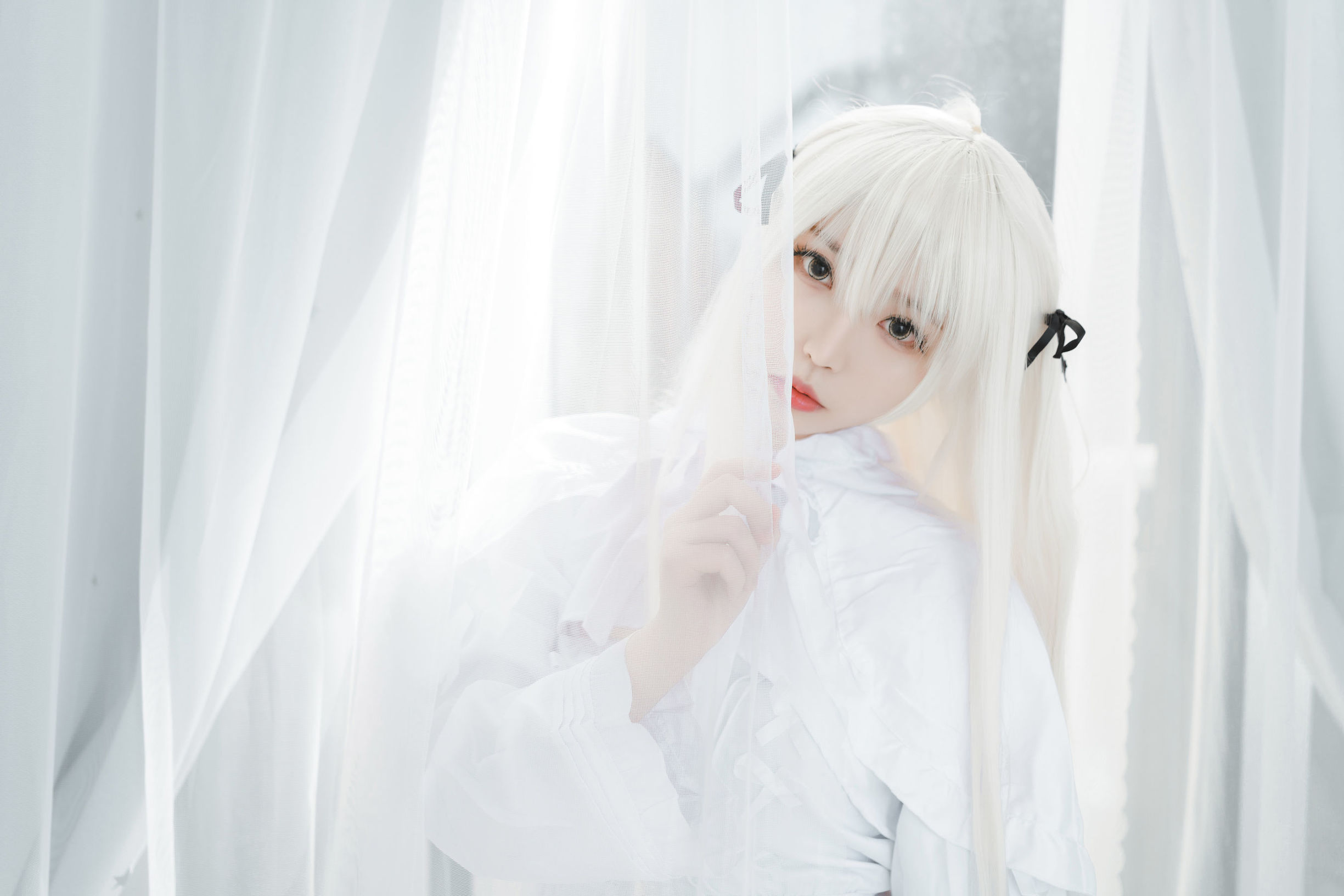 萌妹白易子教主 白いスカート