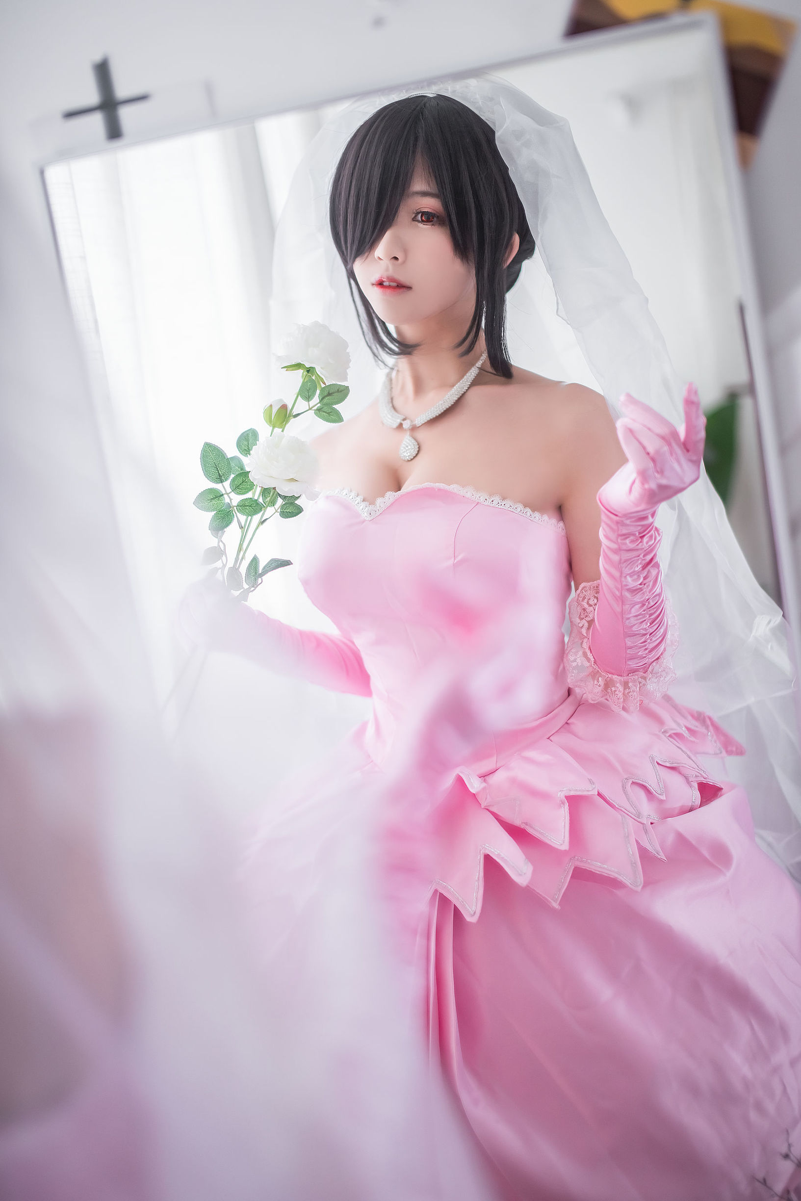 超人气Coser鳗鱼霏儿 狂三系列 婚纱
