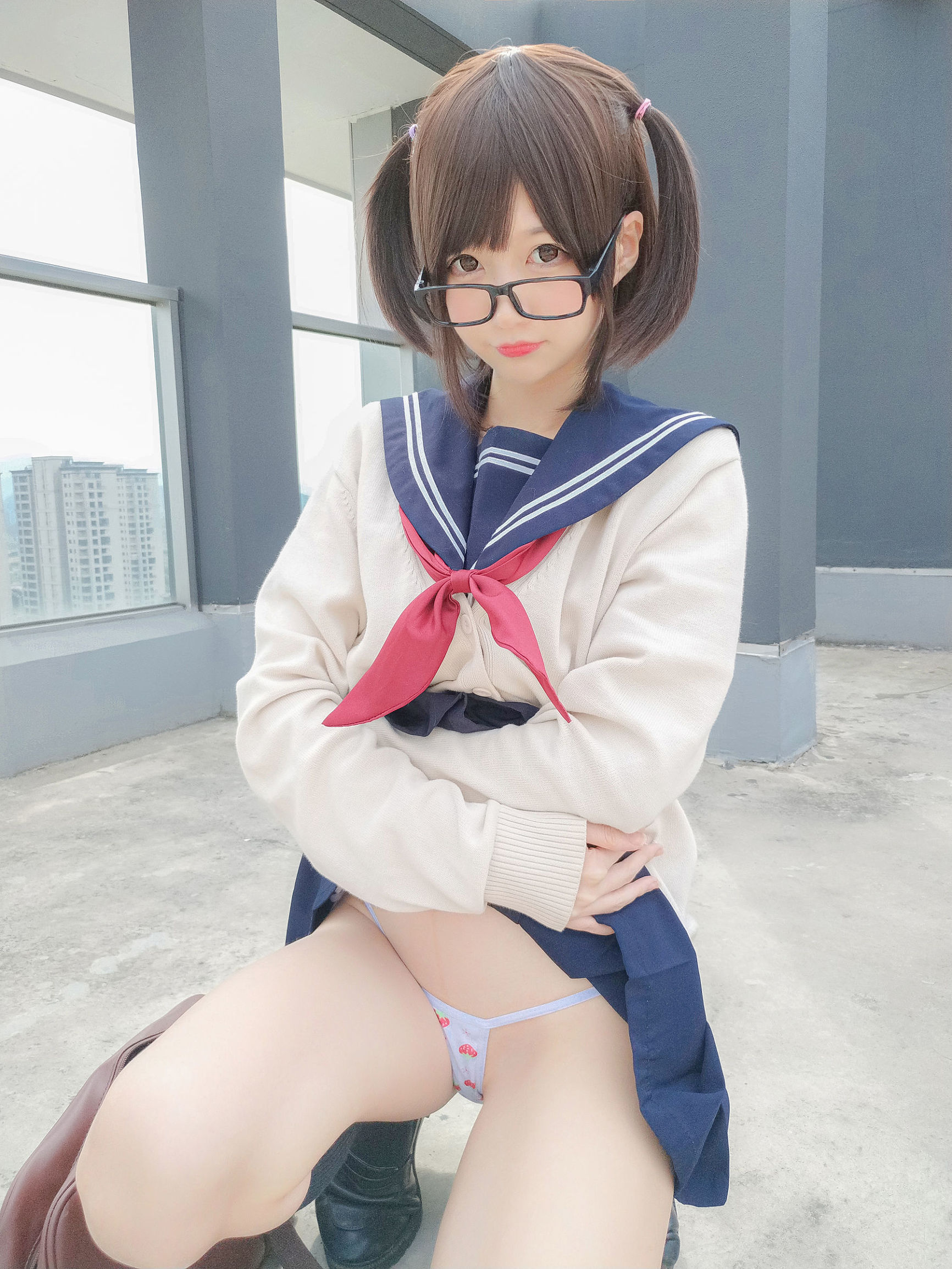 Cosplay寫真] Nagisa魔物喵 - 海軍JK風