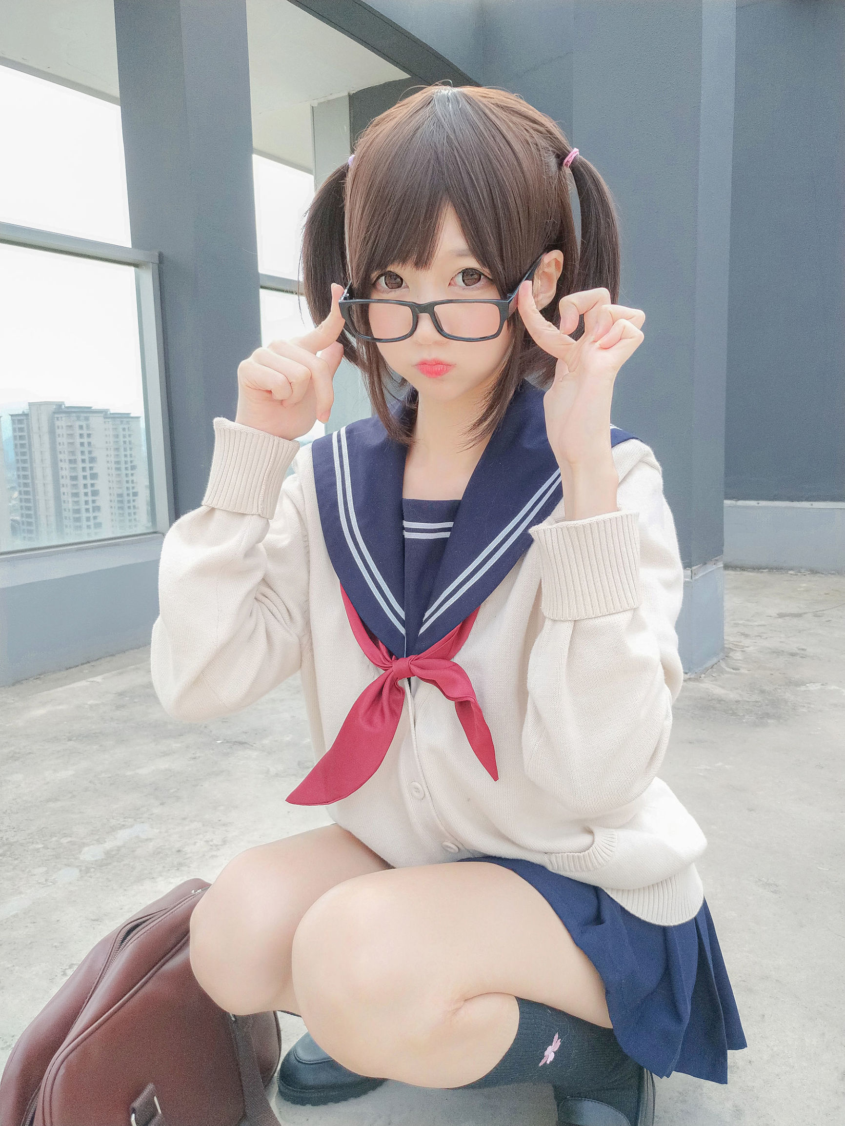 Cosplay寫真] Nagisa魔物喵 - 海軍JK風