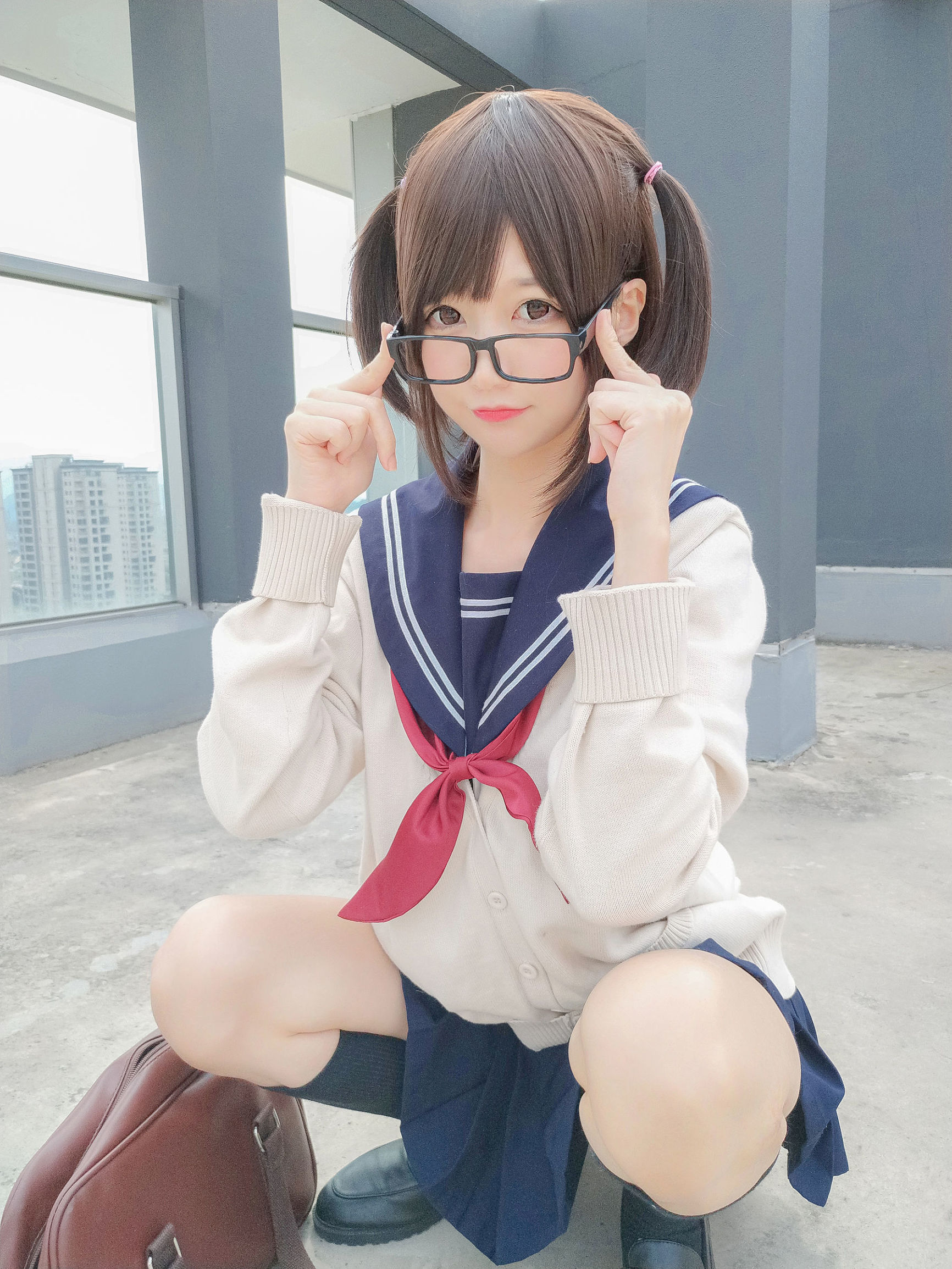 Cosplay寫真] Nagisa魔物喵 - 海軍JK風
