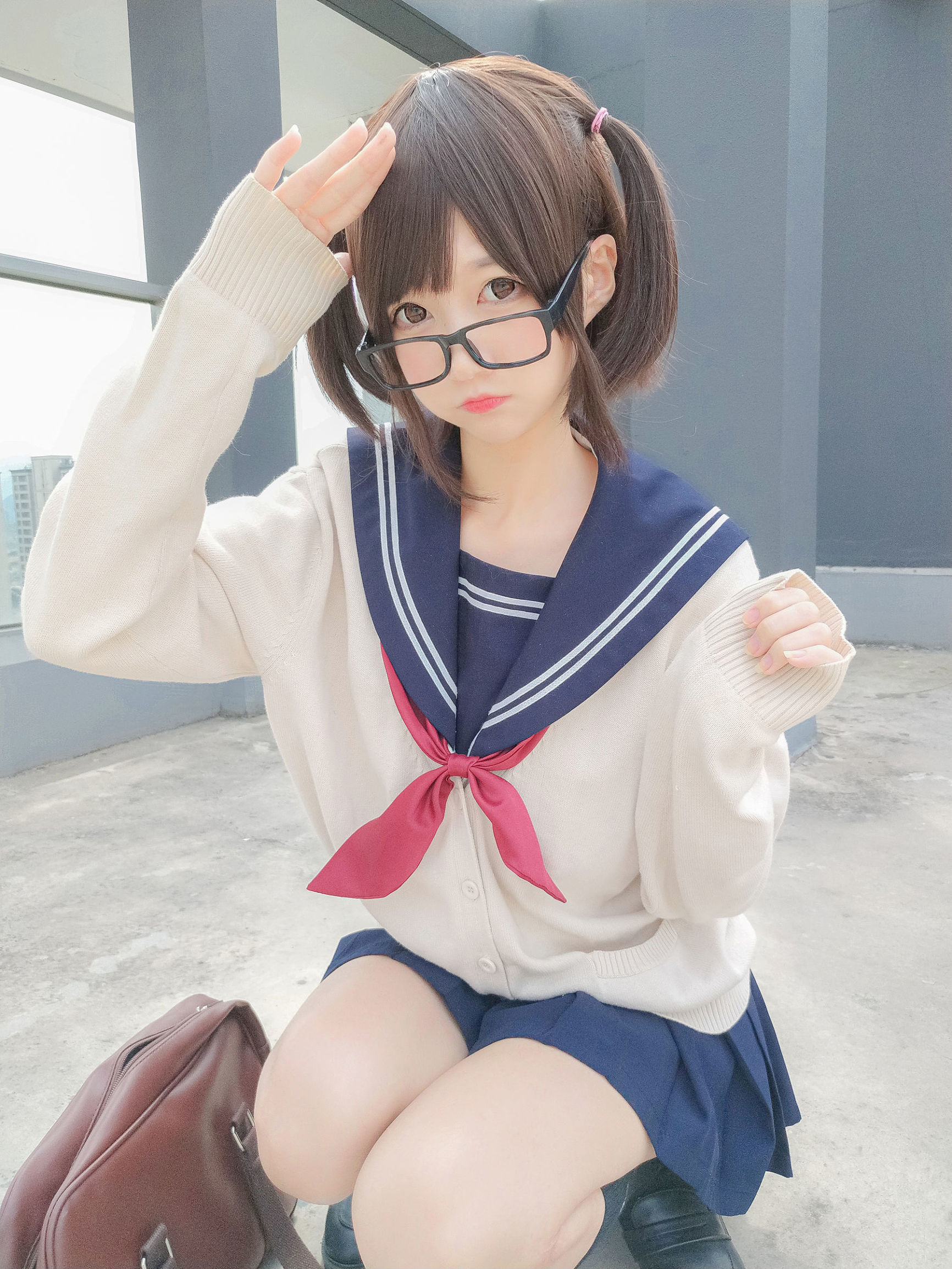Cosplay寫真] Nagisa魔物喵 - 海軍JK風
