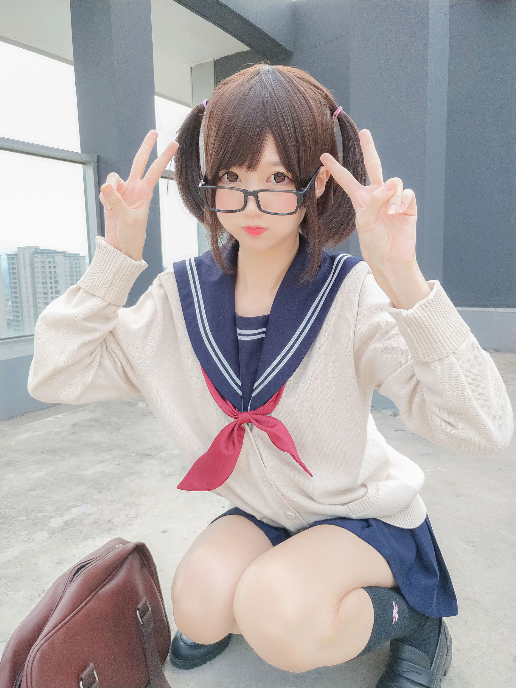 Cosplay寫真] Nagisa魔物喵 - 海軍JK風