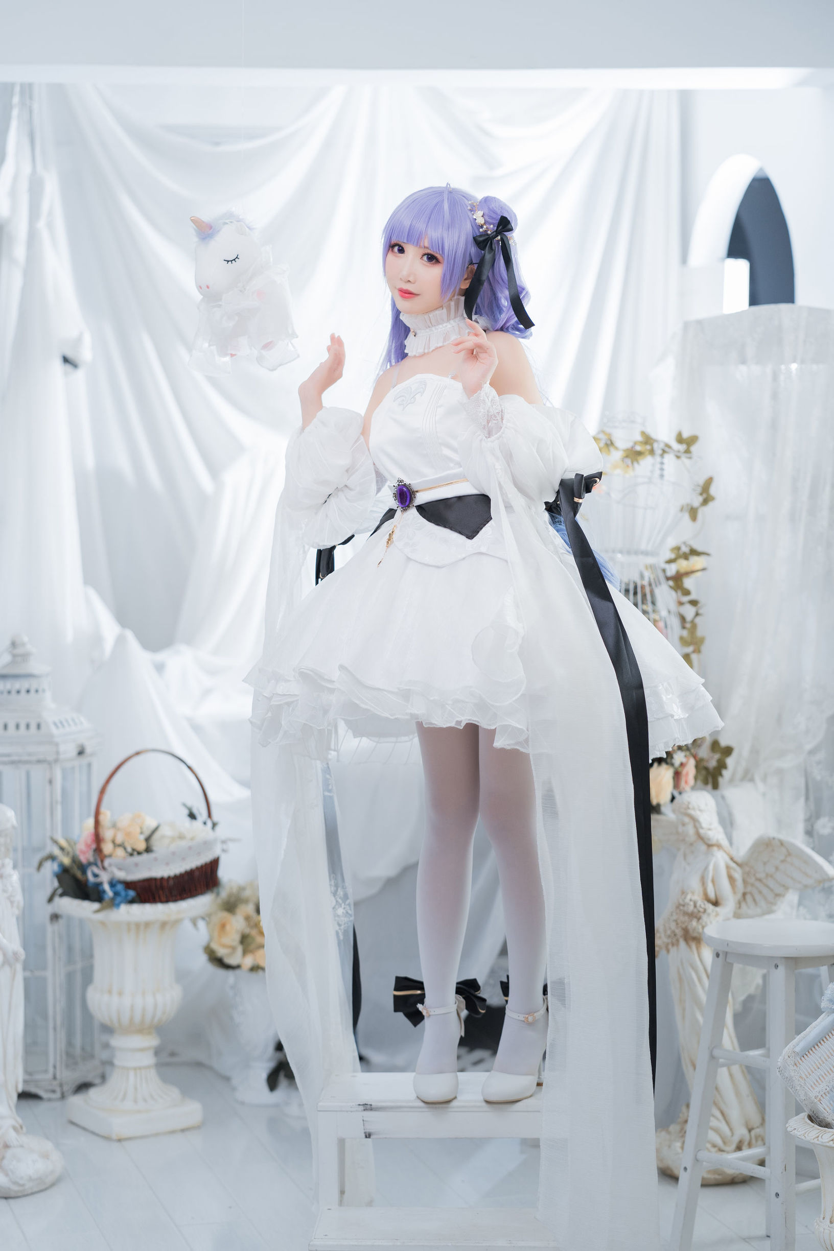 Cosplay写真] 可愛い人気のコスプレイヤー メンピンセンエル - ユニコーンのウェディングドレス