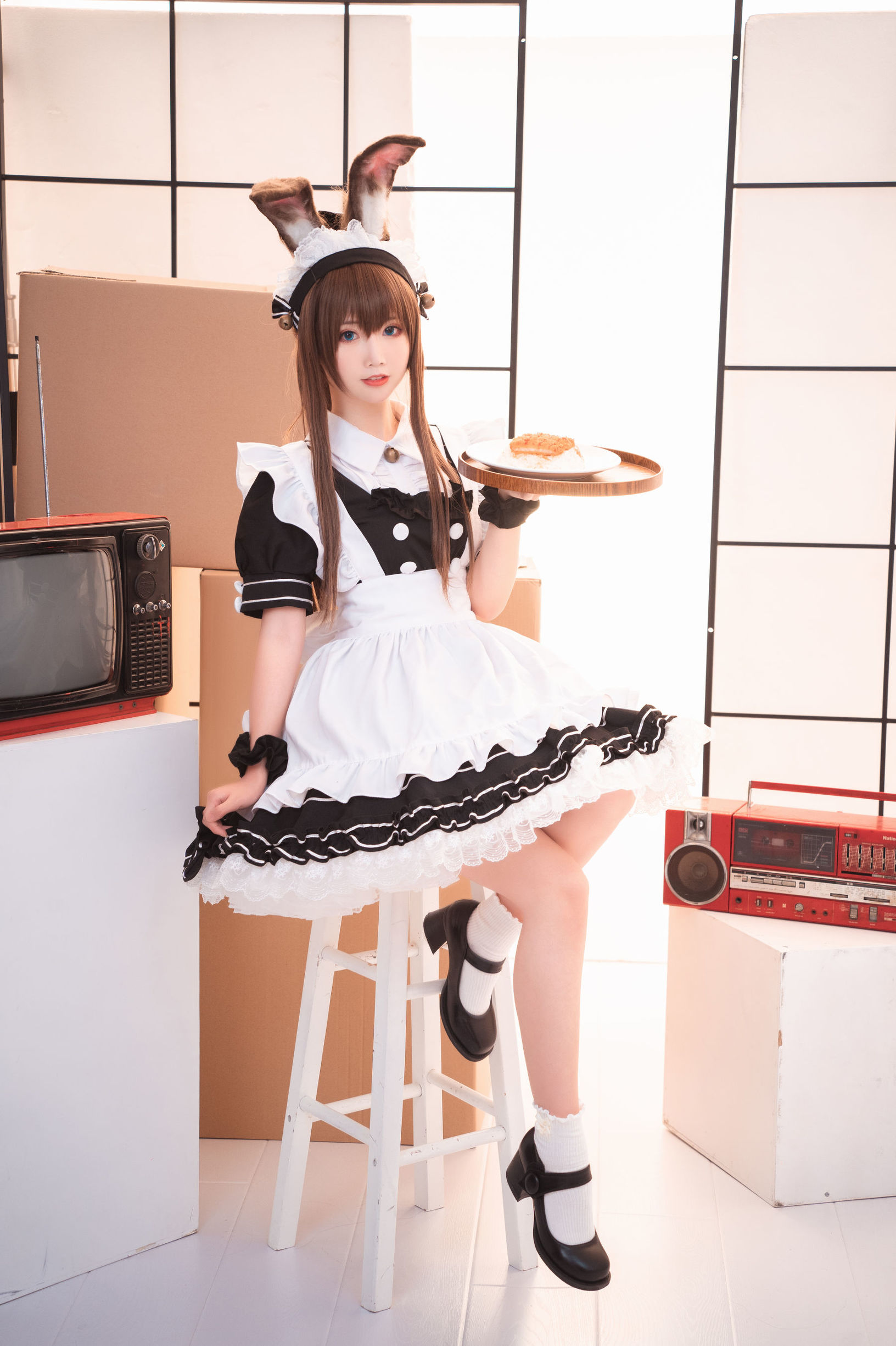 Cosplay Photos] Cute Popular Coser Mian Bing Xian Er - Ami Lu Maid