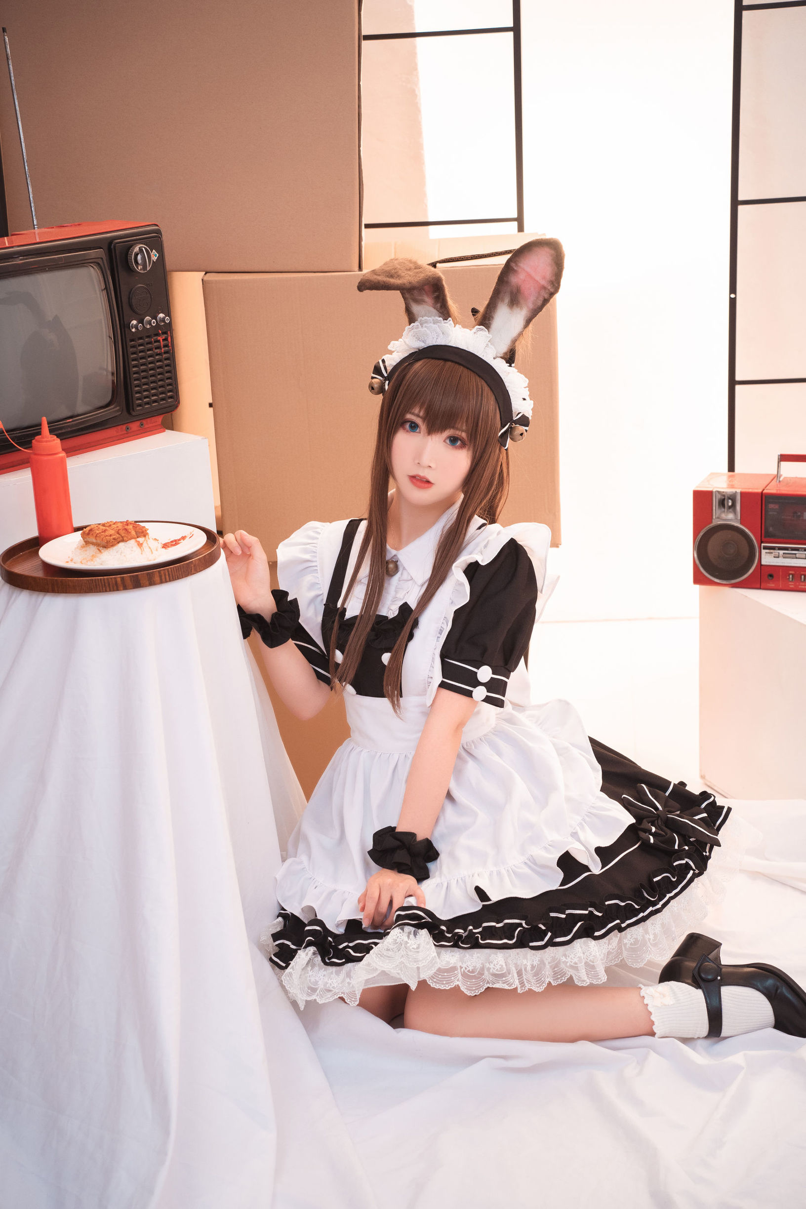 Cosplay Photos] Cute Popular Coser Mian Bing Xian Er - Ami Lu Maid