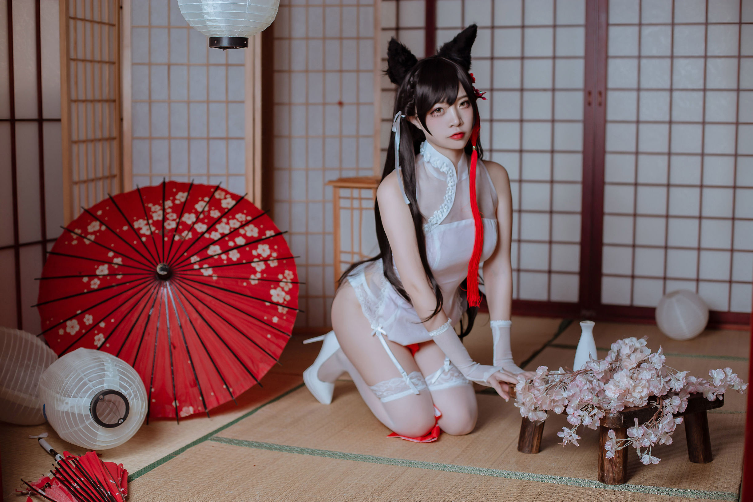 Cosplay Photo] Popular Coser Er Zuo Nisa - Dog of the Kin's Azure Love Atago in Qipao