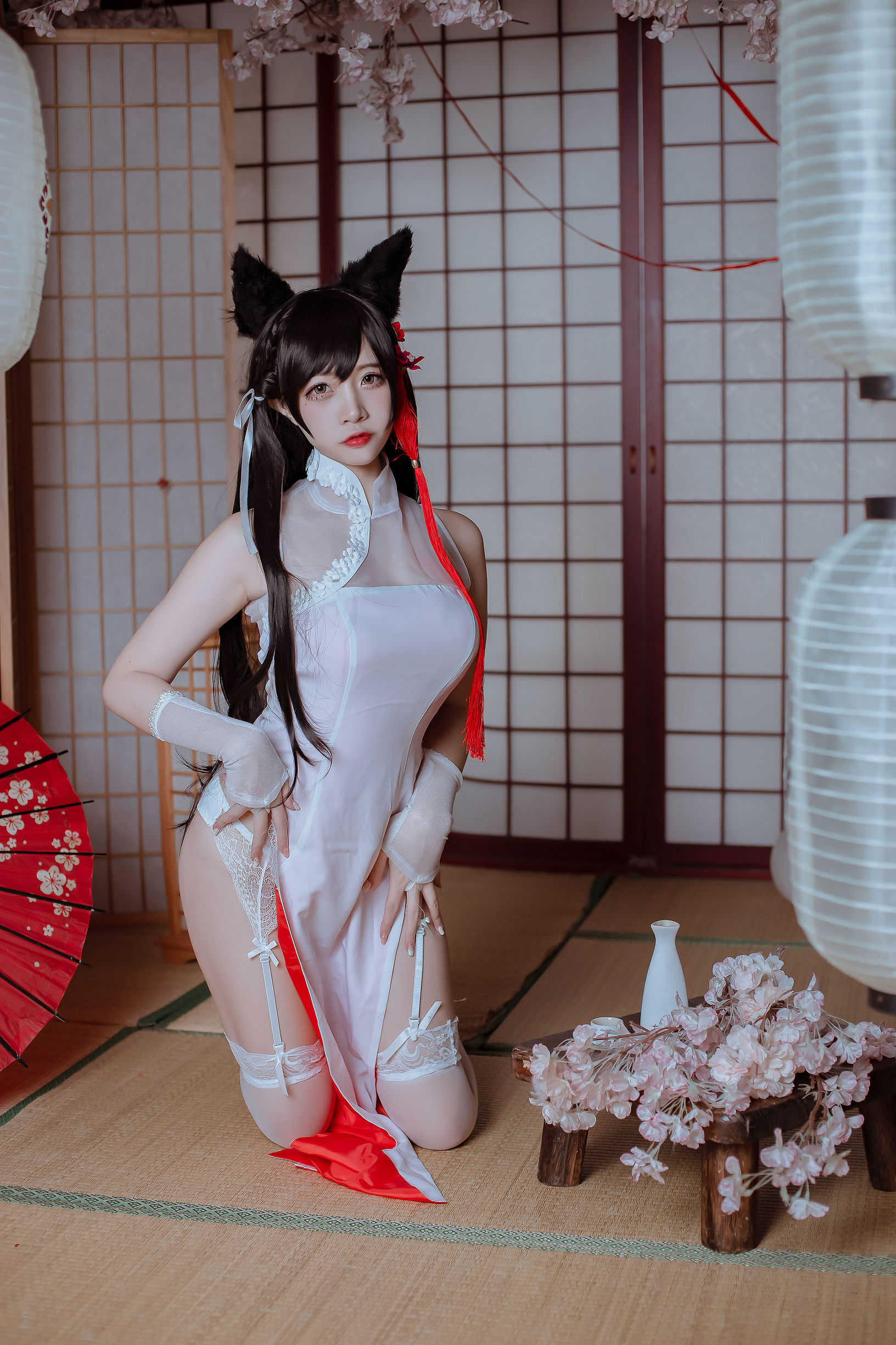 Cosplay Photo] Popular Coser Er Zuo Nisa - Dog of the Kin's Azure Love Atago in Qipao