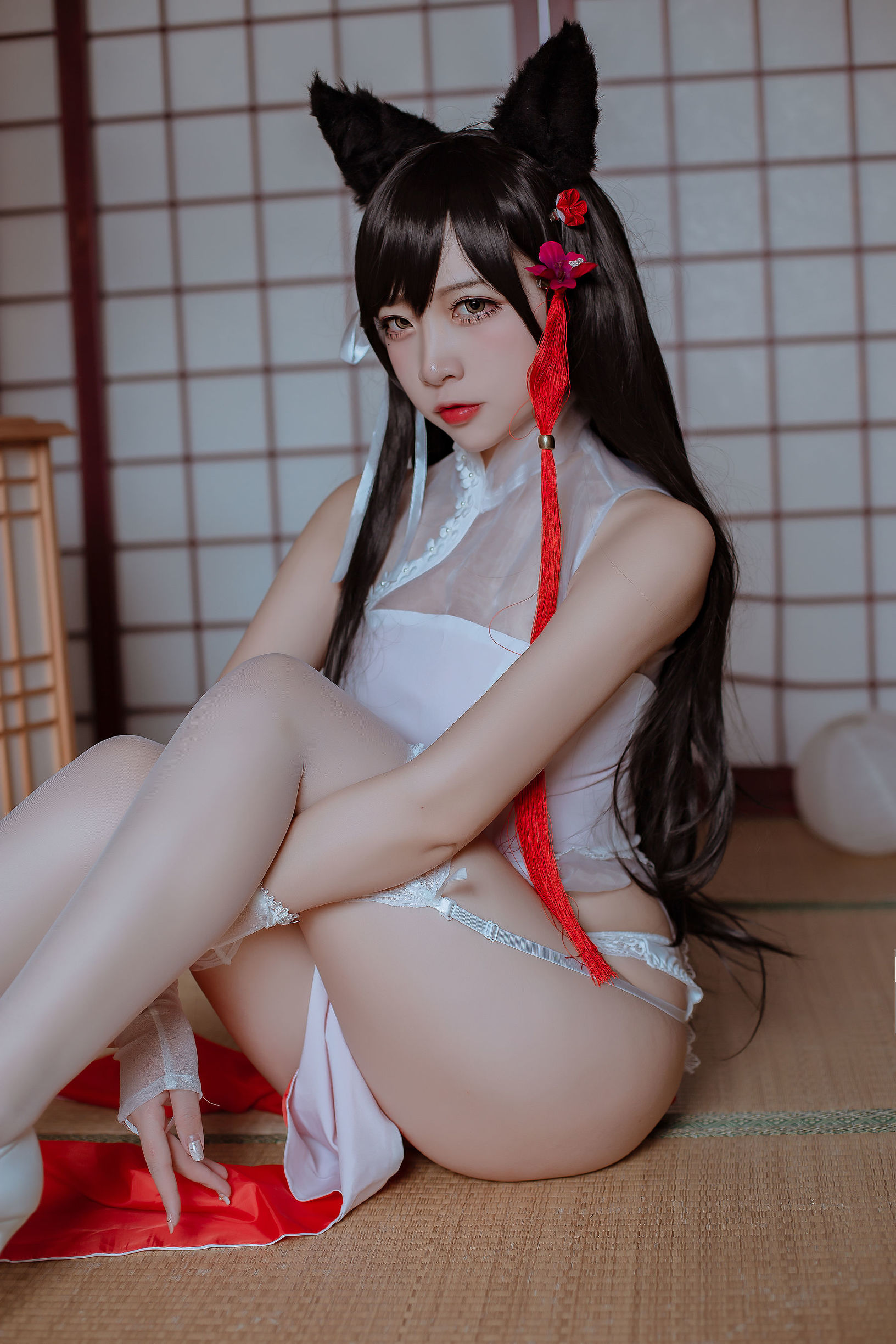 Cosplay Photo] Popular Coser Er Zuo Nisa - Dog of the Kin's Azure Love Atago in Qipao