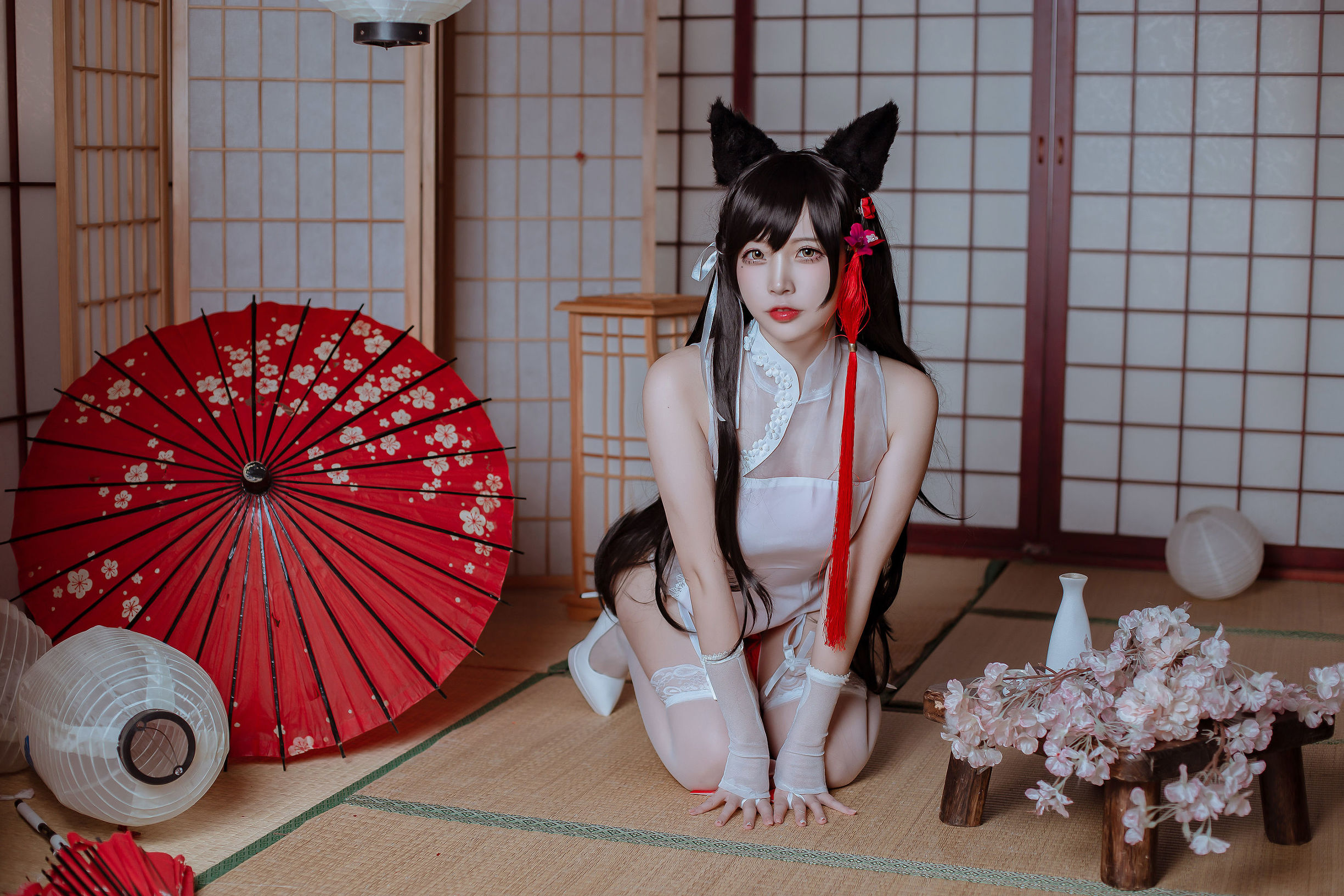 Cosplay Photo] Popular Coser Er Zuo Nisa - Dog of the Kin's Azure Love Atago in Qipao