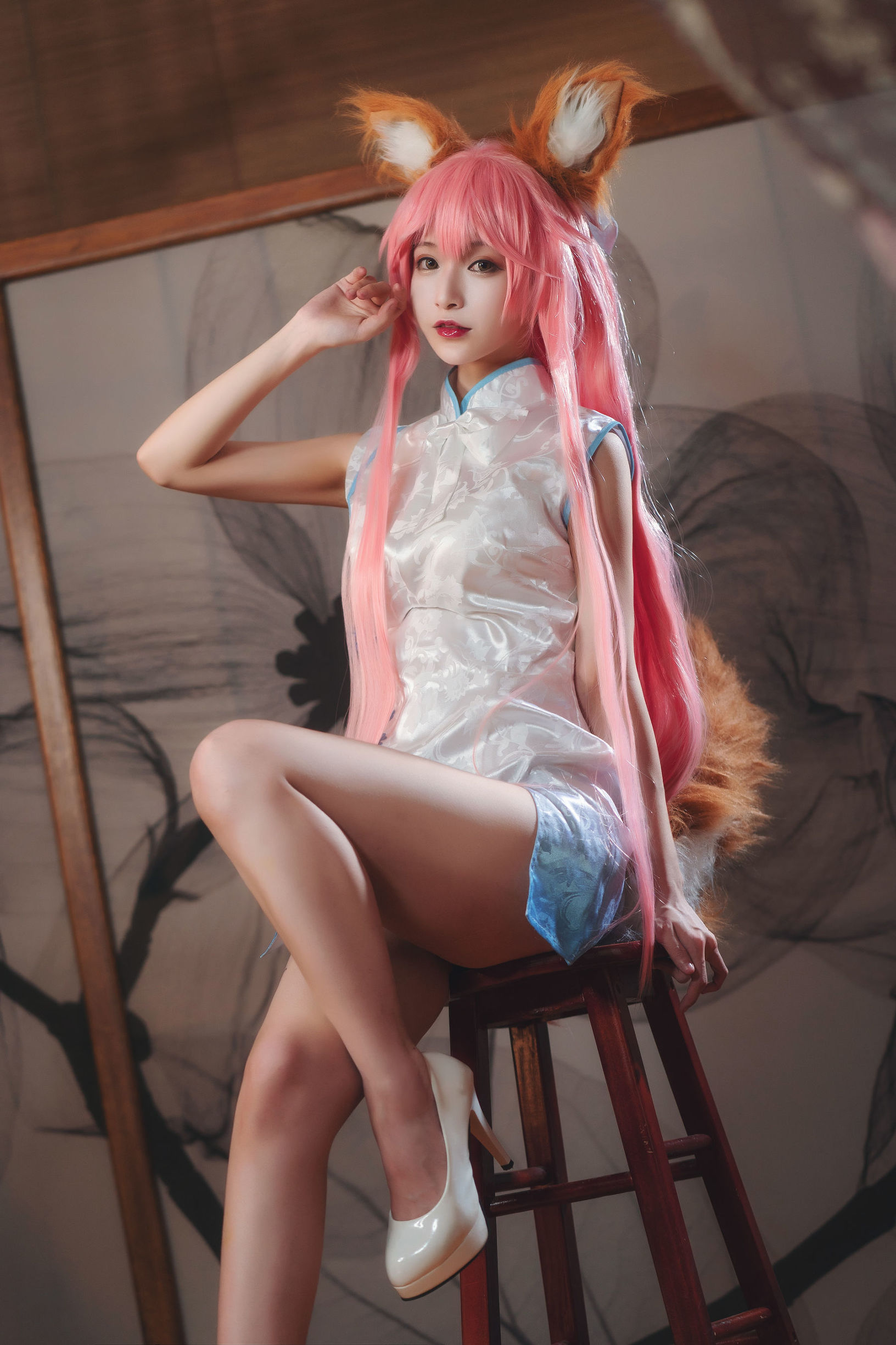 [Cosplay写真] 动漫博主铁板烧鬼舞w - 玉藻前 旗袍