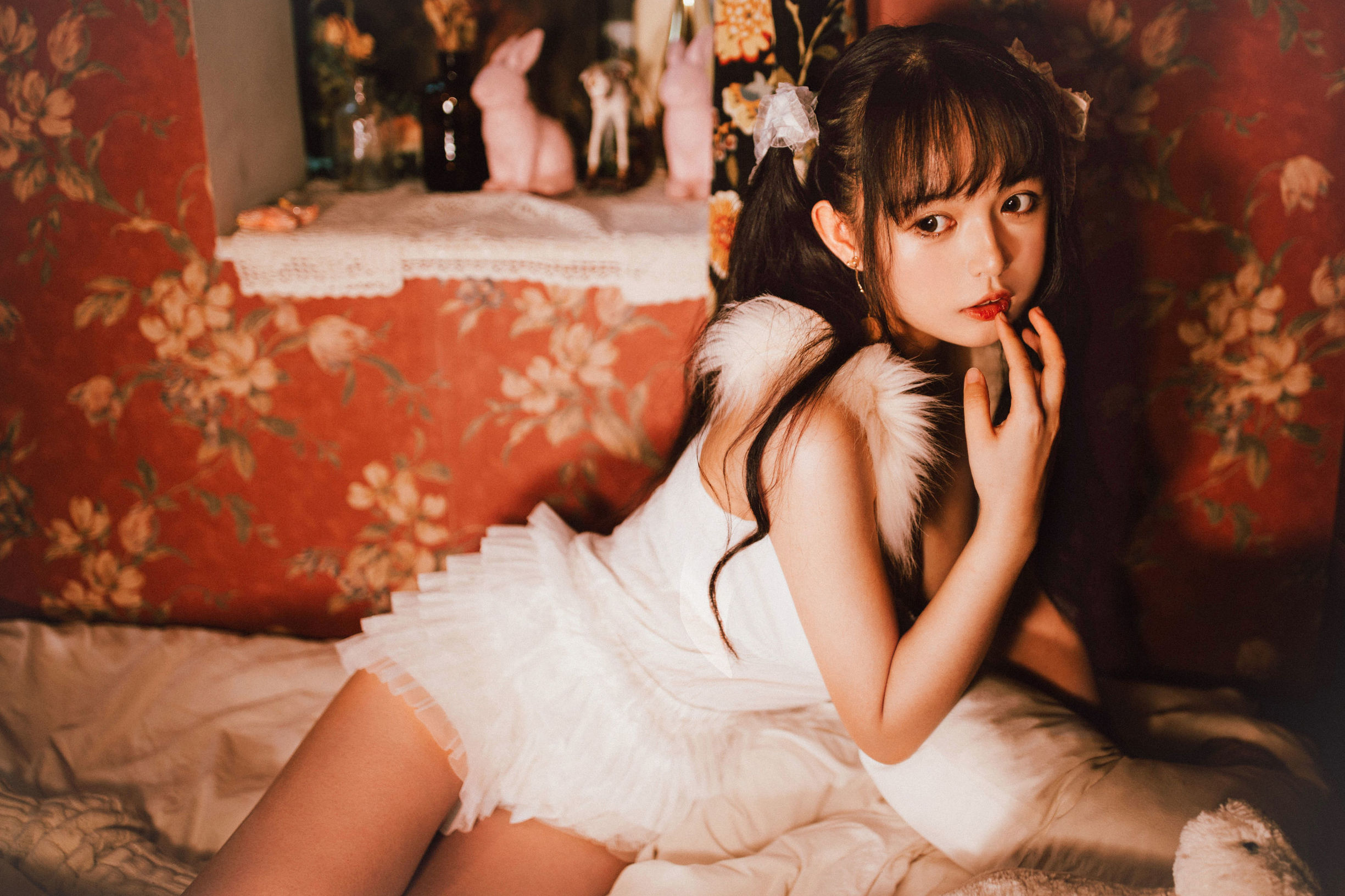 コスプレ写真] ダイヤンメンメイクロネコネコOvO - 白色ツインテール