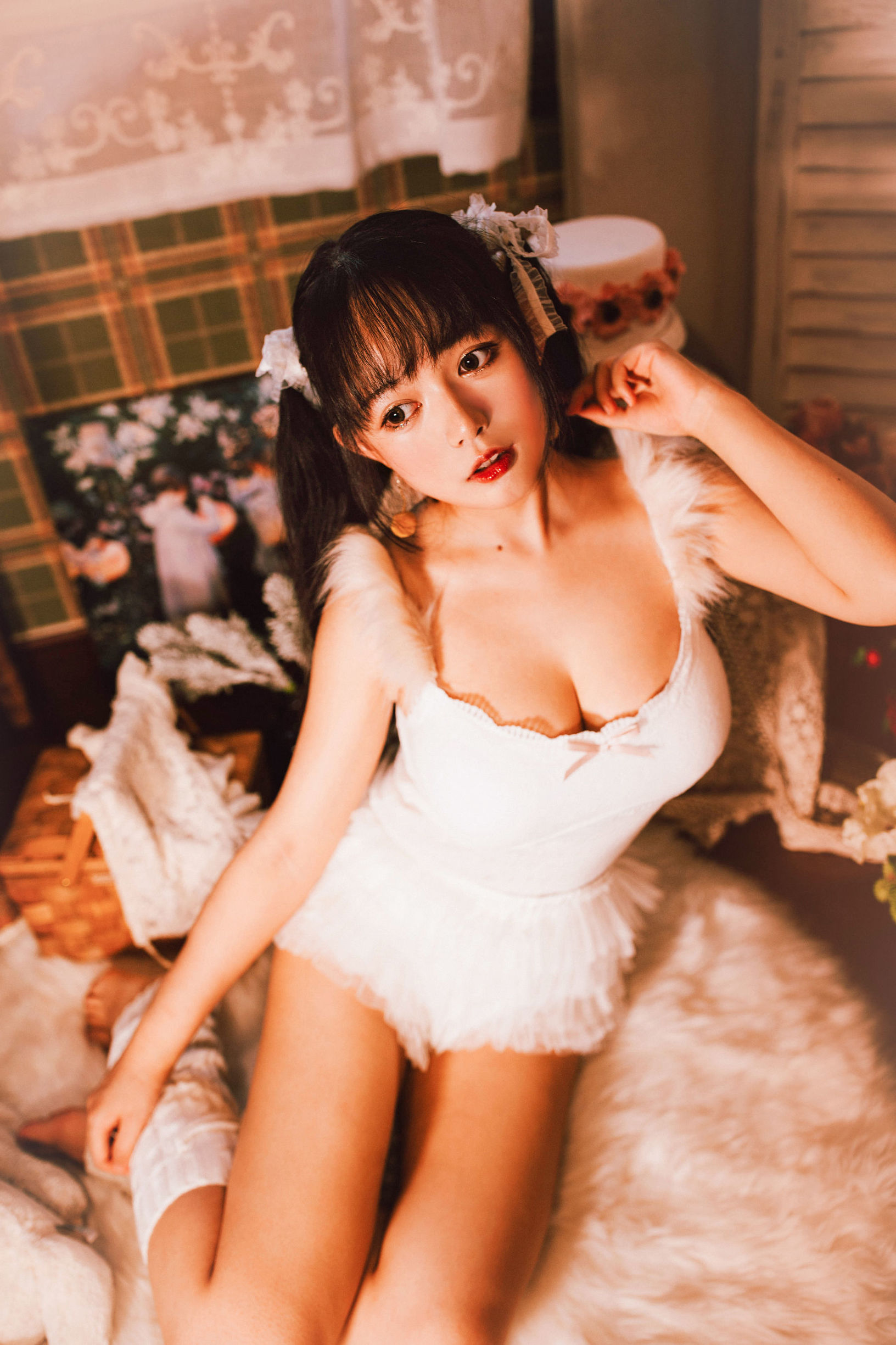 コスプレ写真] ダイヤンメンメイクロネコネコOvO - 白色ツインテール