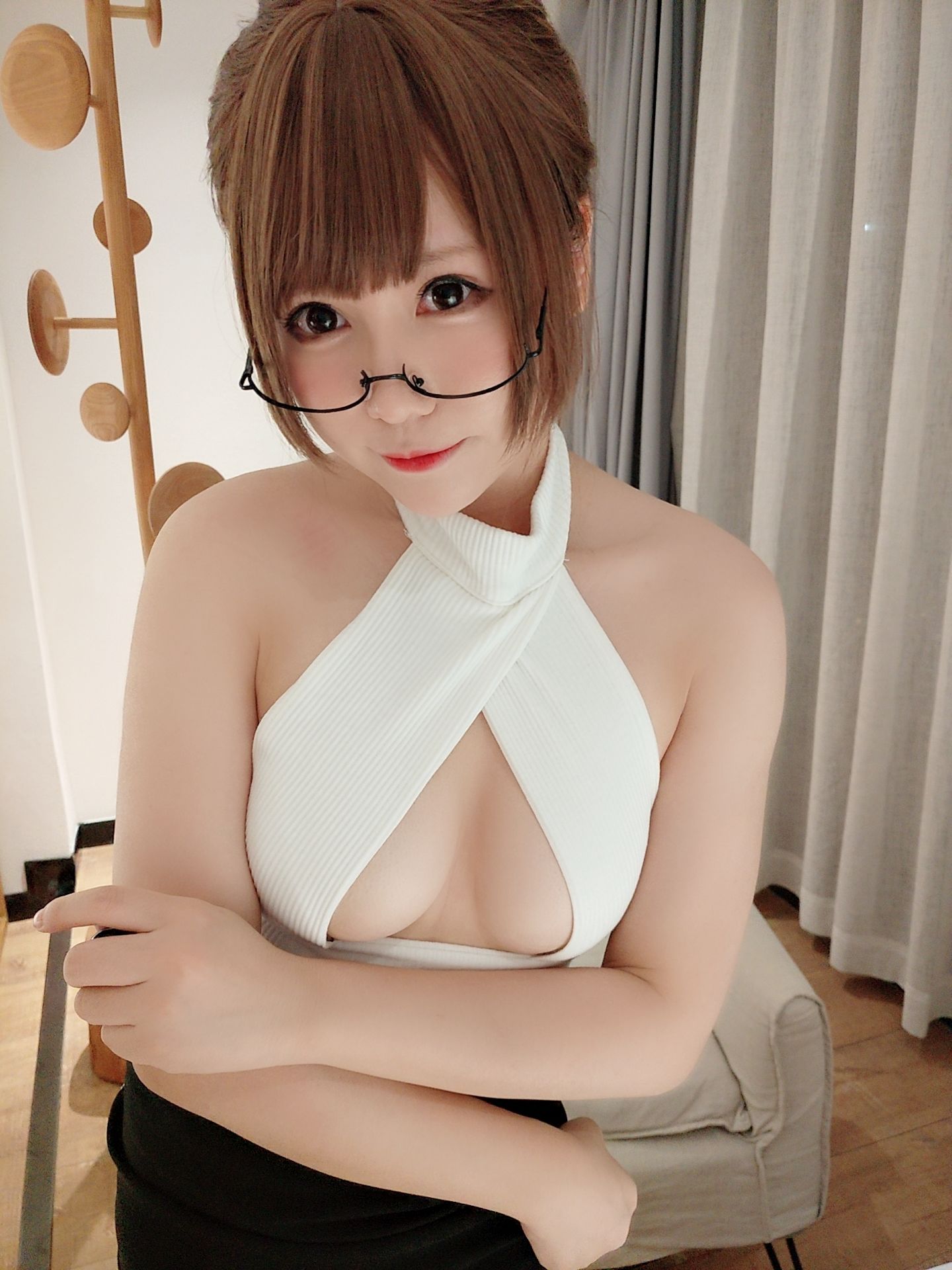 คอสเพลย์ภาพถ่าย] สาวน่ารัก Nyako เมียวจื่อ - ชุดเปิดอกถุงน่องดำ
