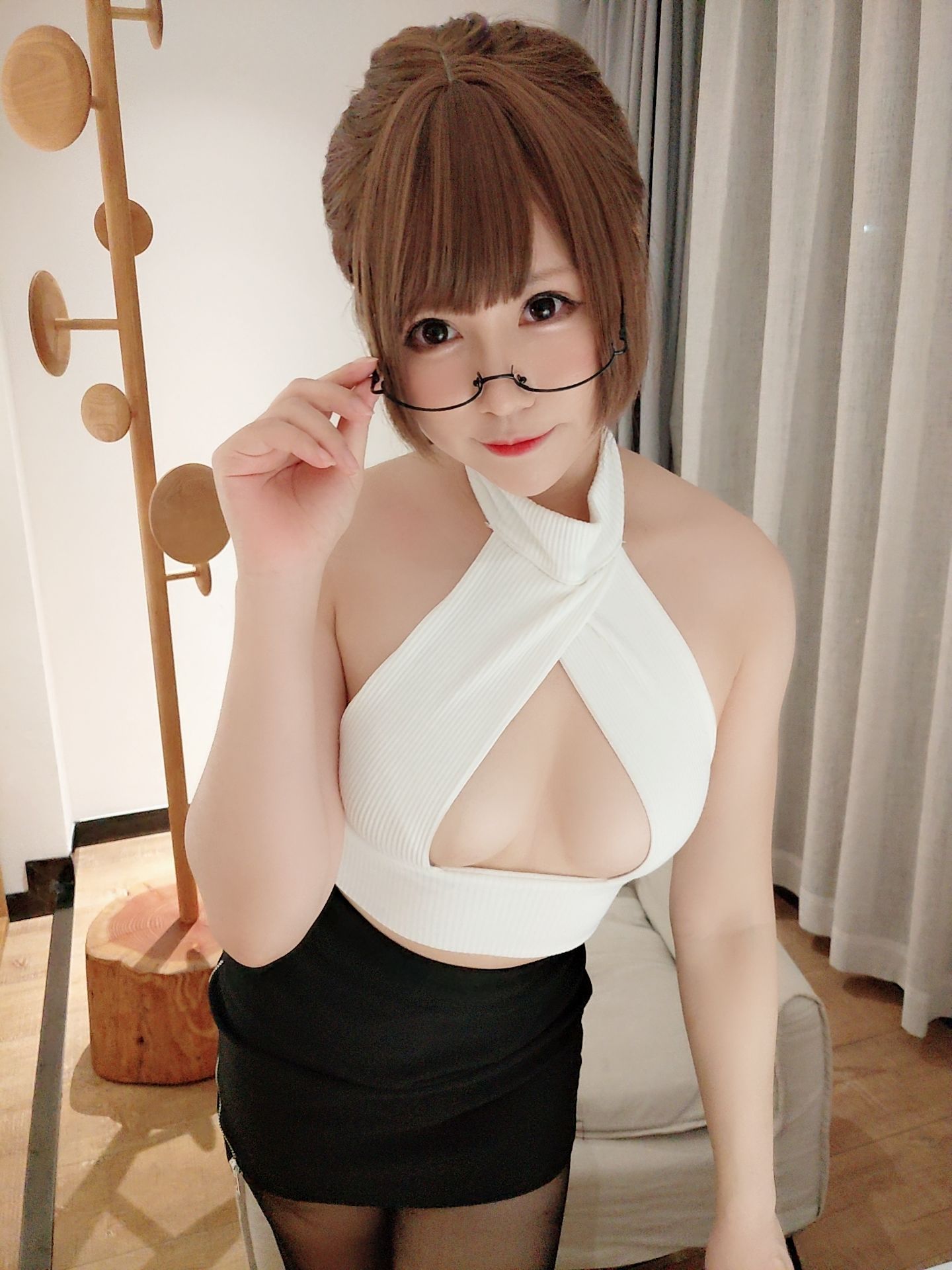 คอสเพลย์ภาพถ่าย] สาวน่ารัก Nyako เมียวจื่อ - ชุดเปิดอกถุงน่องดำ