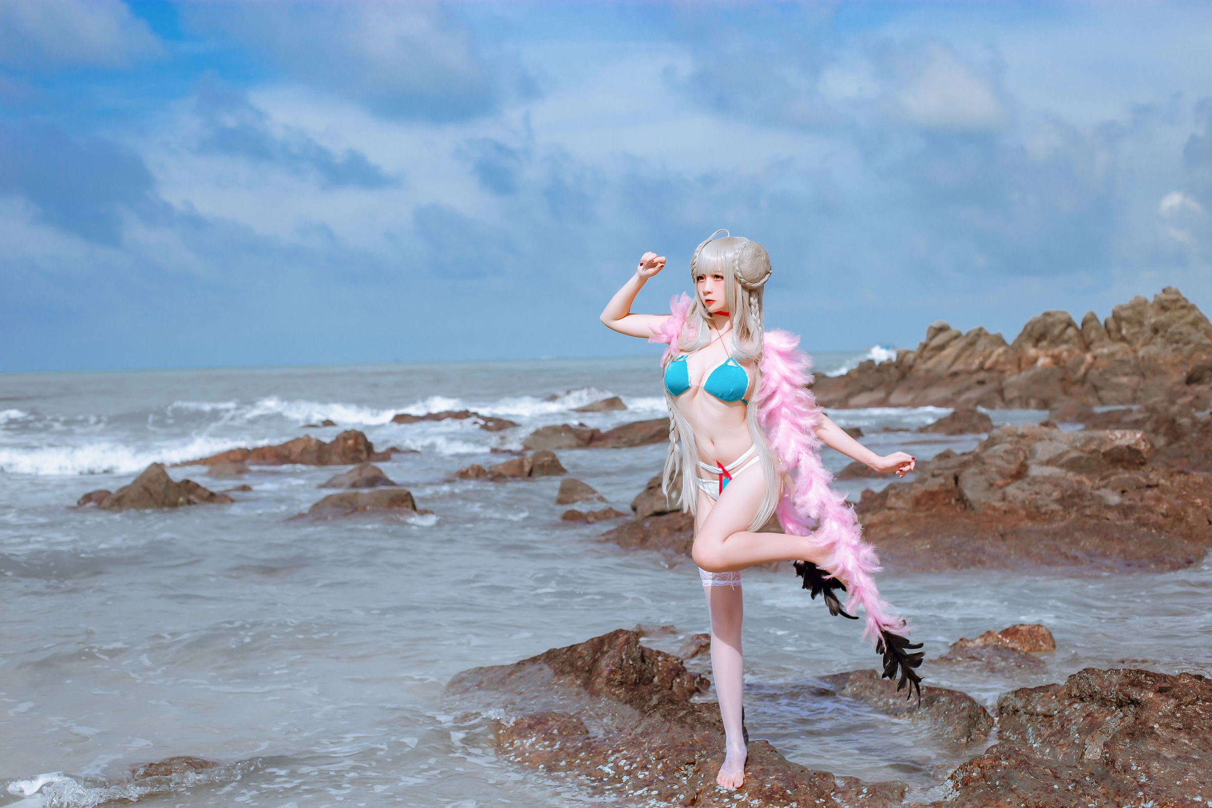 คอสเพลย์ ภาพถ่าย] Coser ยอดนิยม เอ๋อจั่วนิซา - อาซูร์เลน ชุดว่ายน้ำ
