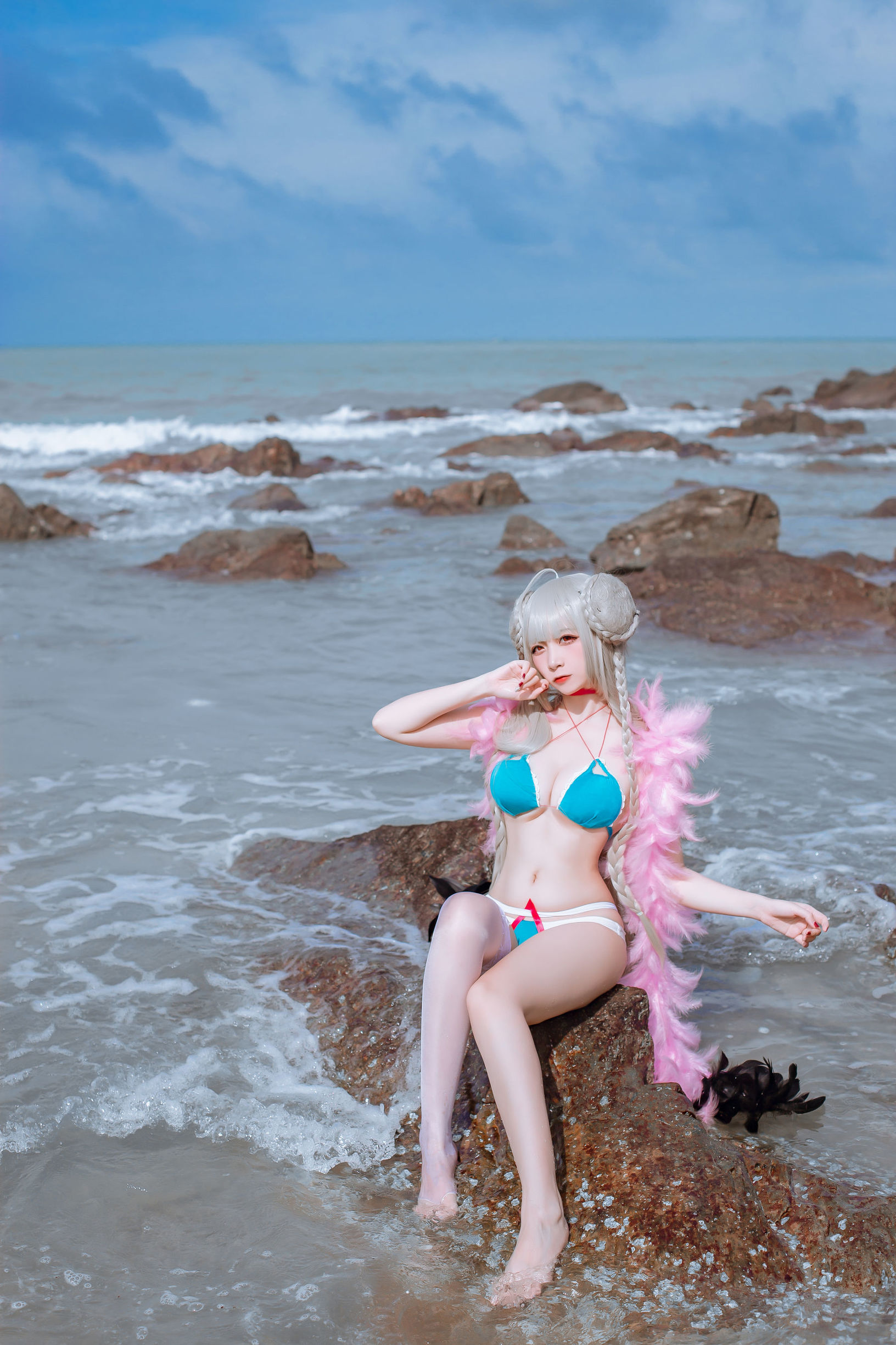 คอสเพลย์ ภาพถ่าย] Coser ยอดนิยม เอ๋อจั่วนิซา - อาซูร์เลน ชุดว่ายน้ำ