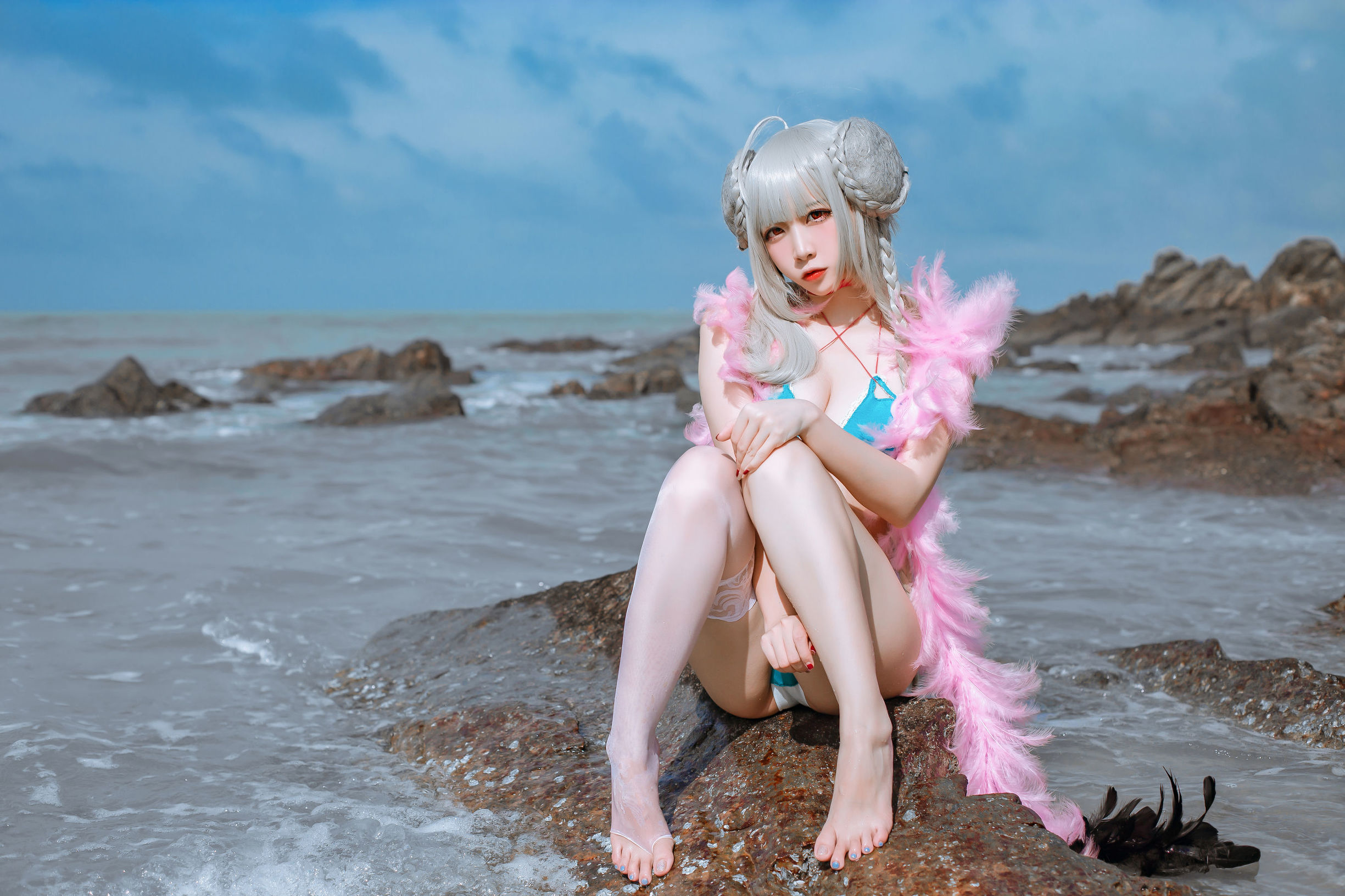 คอสเพลย์ ภาพถ่าย] Coser ยอดนิยม เอ๋อจั่วนิซา - อาซูร์เลน ชุดว่ายน้ำ