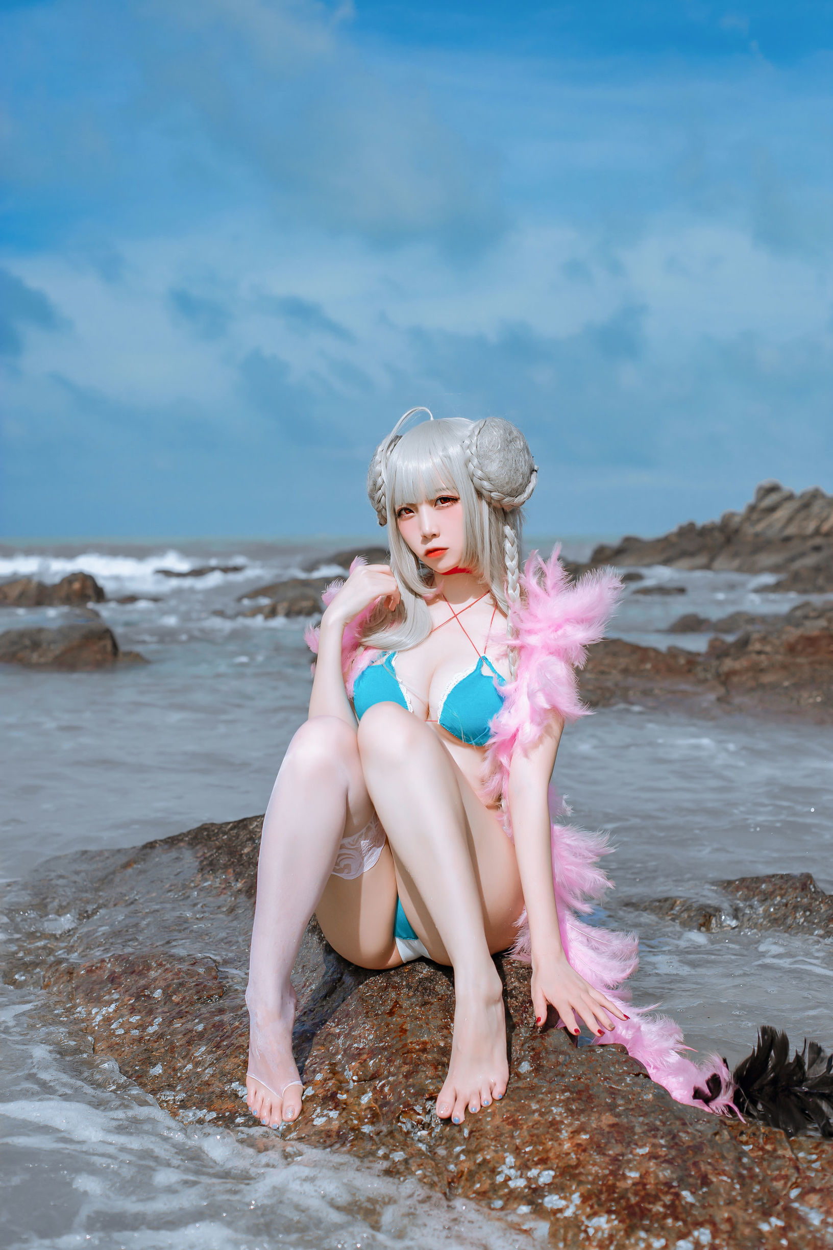 คอสเพลย์ ภาพถ่าย] Coser ยอดนิยม เอ๋อจั่วนิซา - อาซูร์เลน ชุดว่ายน้ำ