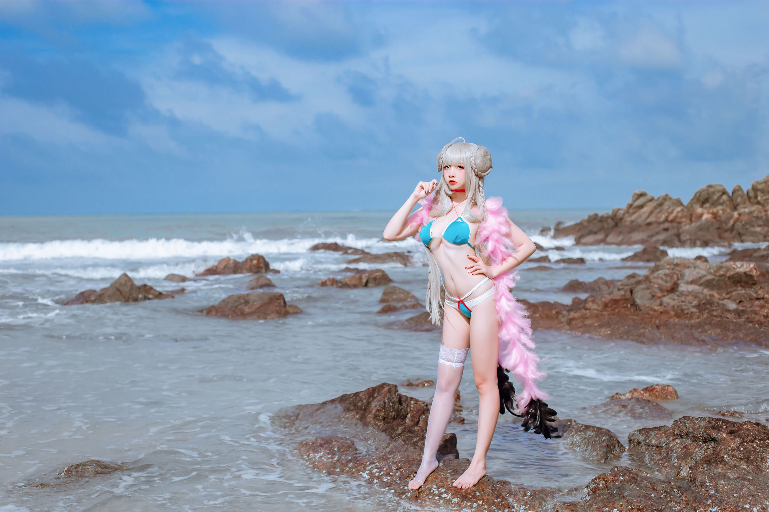 คอสเพลย์ ภาพถ่าย] Coser ยอดนิยม เอ๋อจั่วนิซา - อาซูร์เลน ชุดว่ายน้ำ