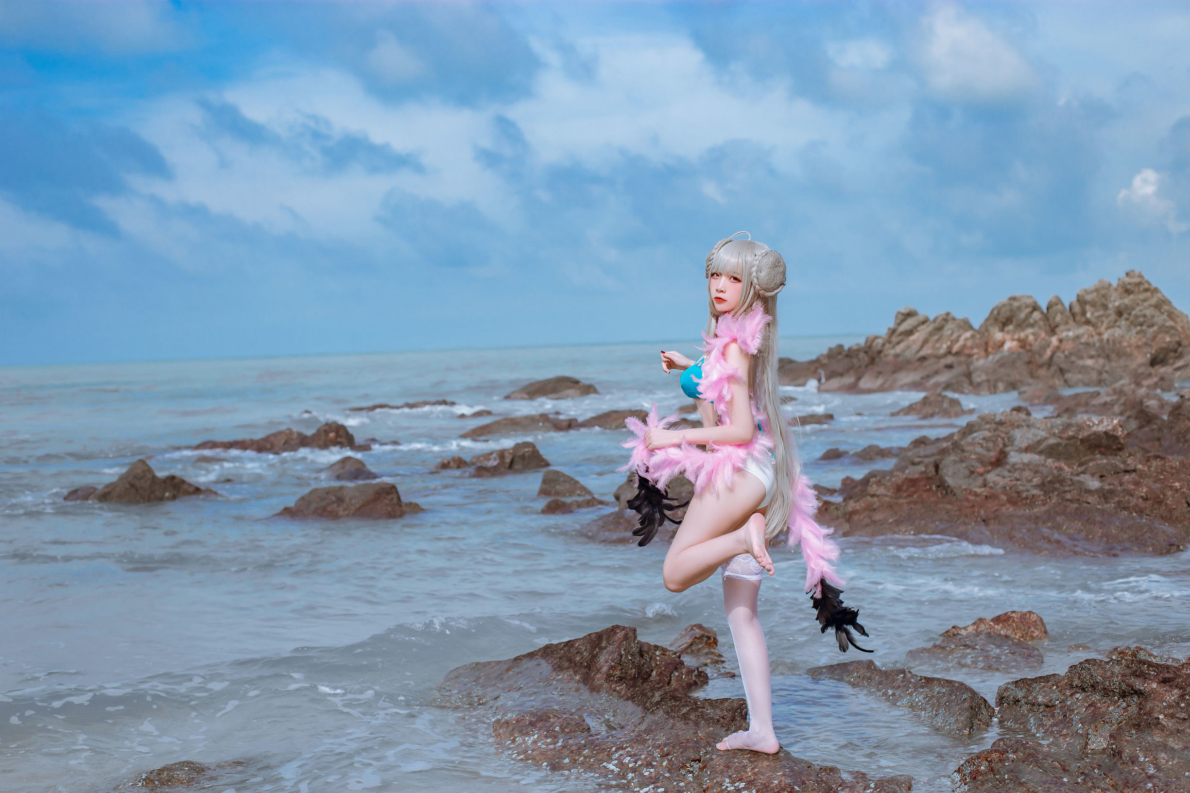 คอสเพลย์ ภาพถ่าย] Coser ยอดนิยม เอ๋อจั่วนิซา - อาซูร์เลน ชุดว่ายน้ำ