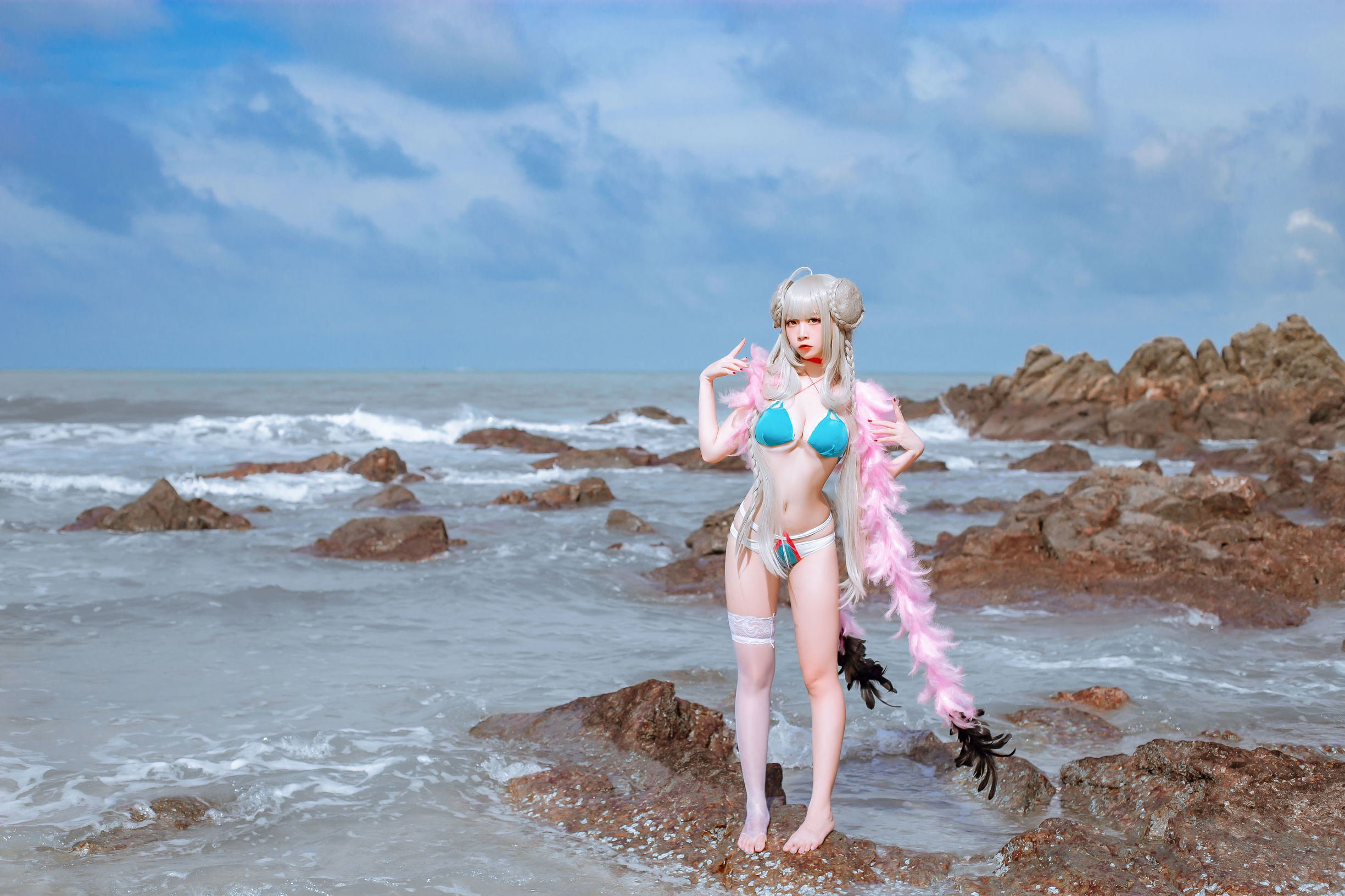 คอสเพลย์ ภาพถ่าย] Coser ยอดนิยม เอ๋อจั่วนิซา - อาซูร์เลน ชุดว่ายน้ำ