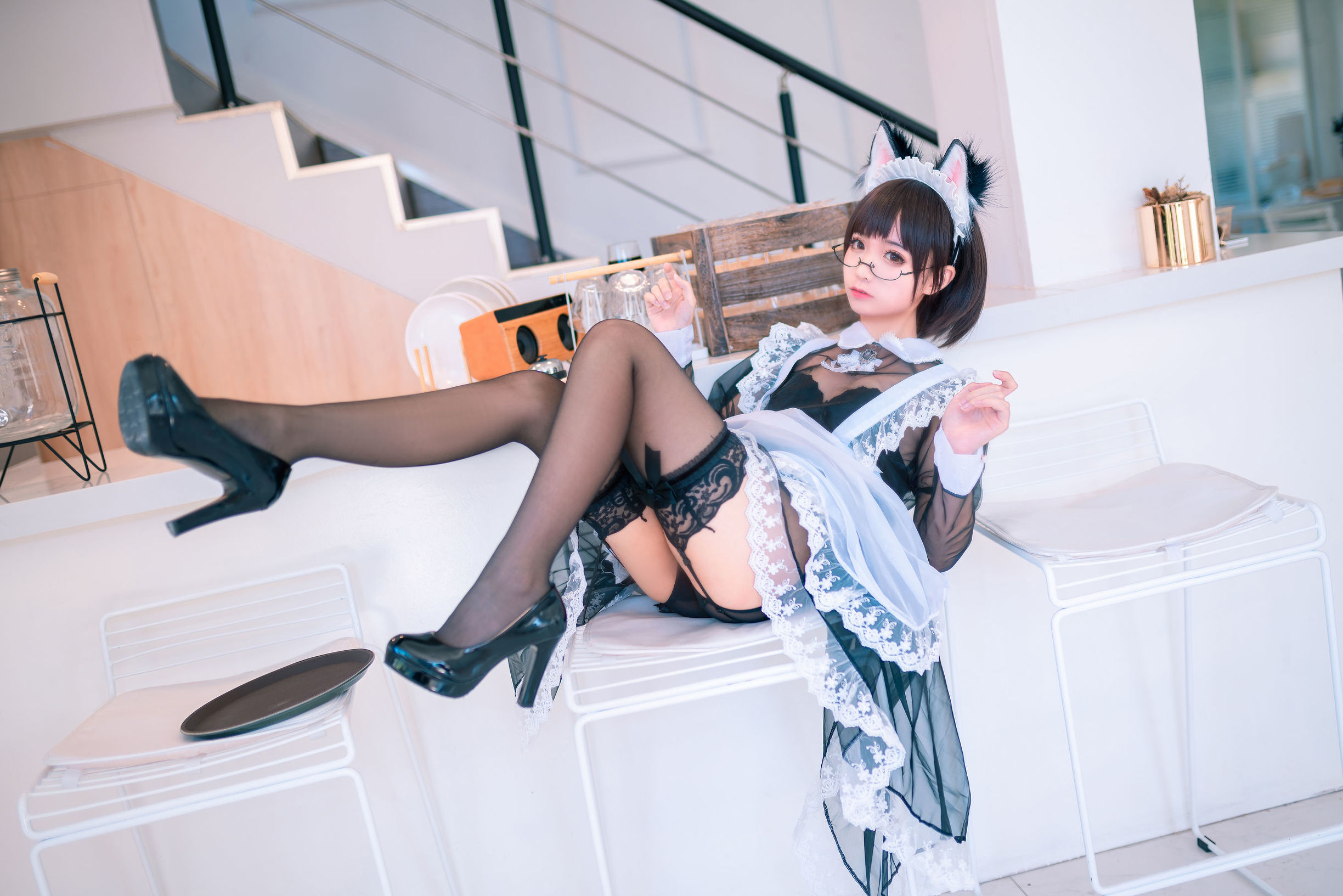 [Cosplay写真] 动漫博主蠢沫沫 - 透明女仆