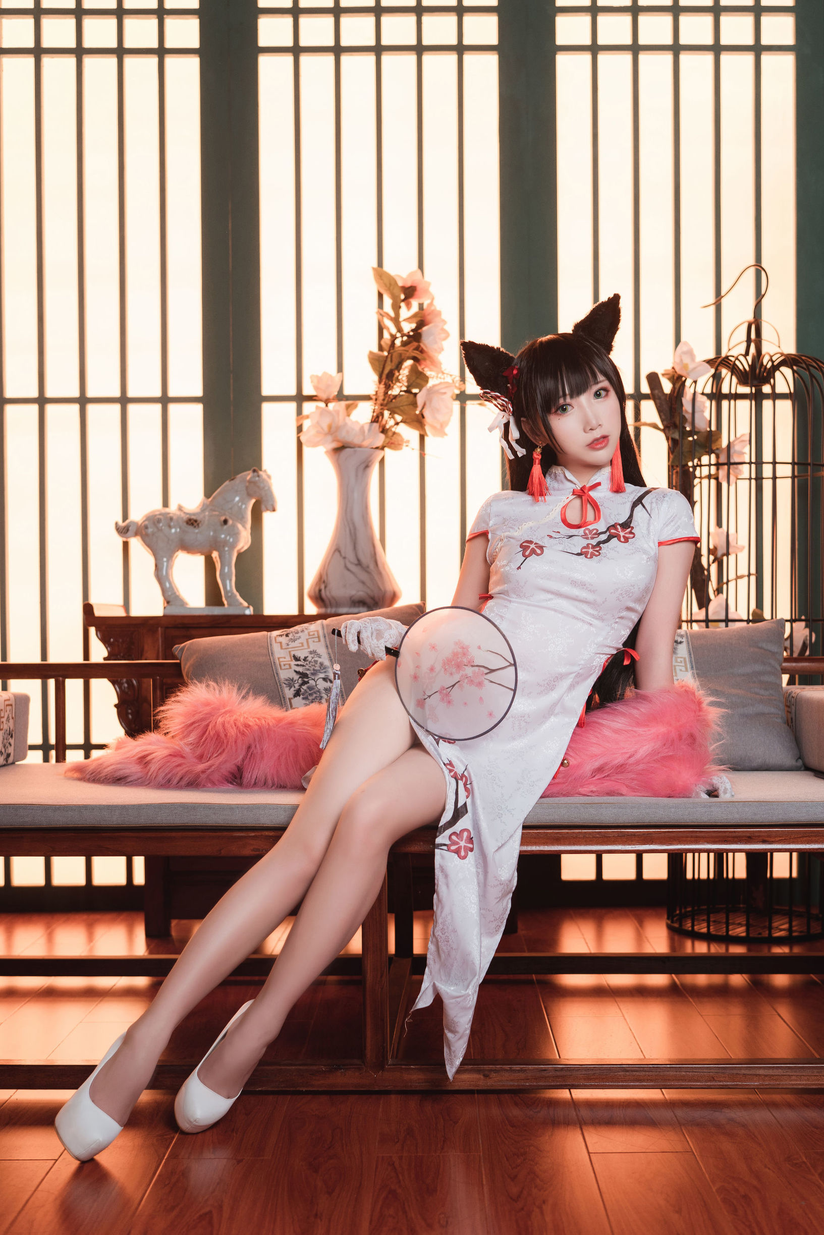 Internet Celebrity Coser] Cute Popular Cosplayer Mian Bing Xian Er - Qipao Ai Dang