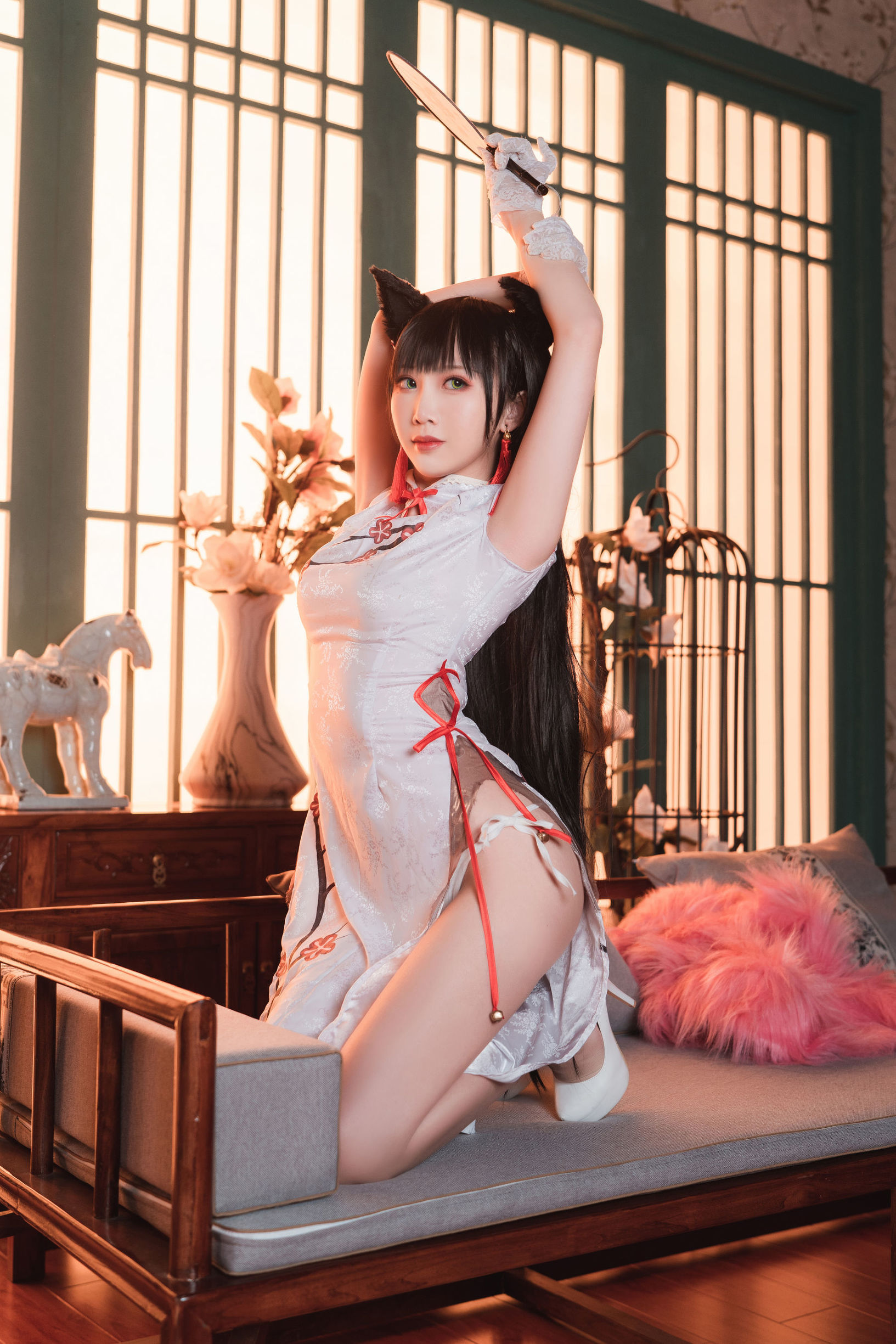 Internet Celebrity Coser] Cute Popular Cosplayer Mian Bing Xian Er - Qipao Ai Dang