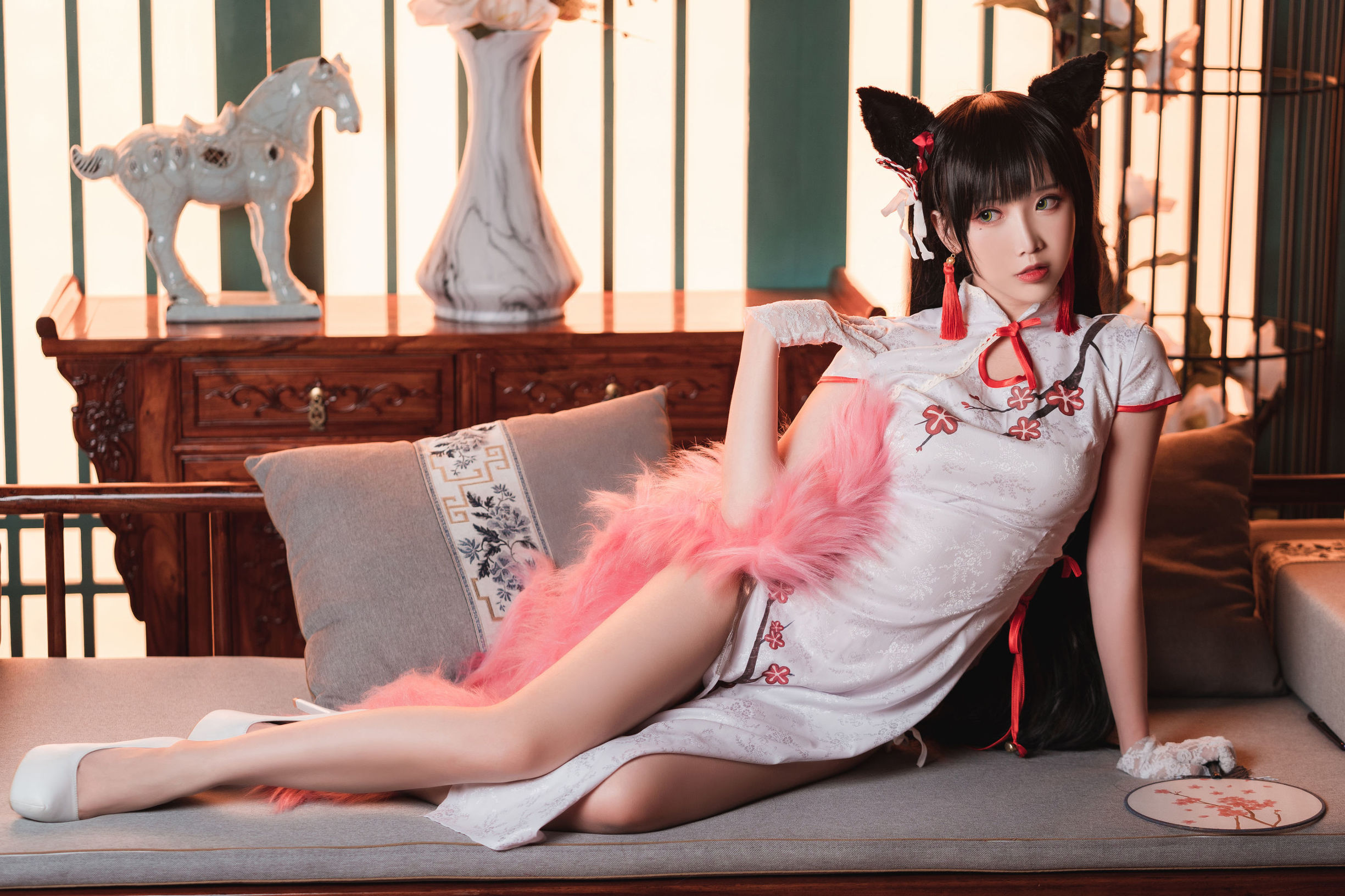 Internet Celebrity Coser] Cute Popular Cosplayer Mian Bing Xian Er - Qipao Ai Dang