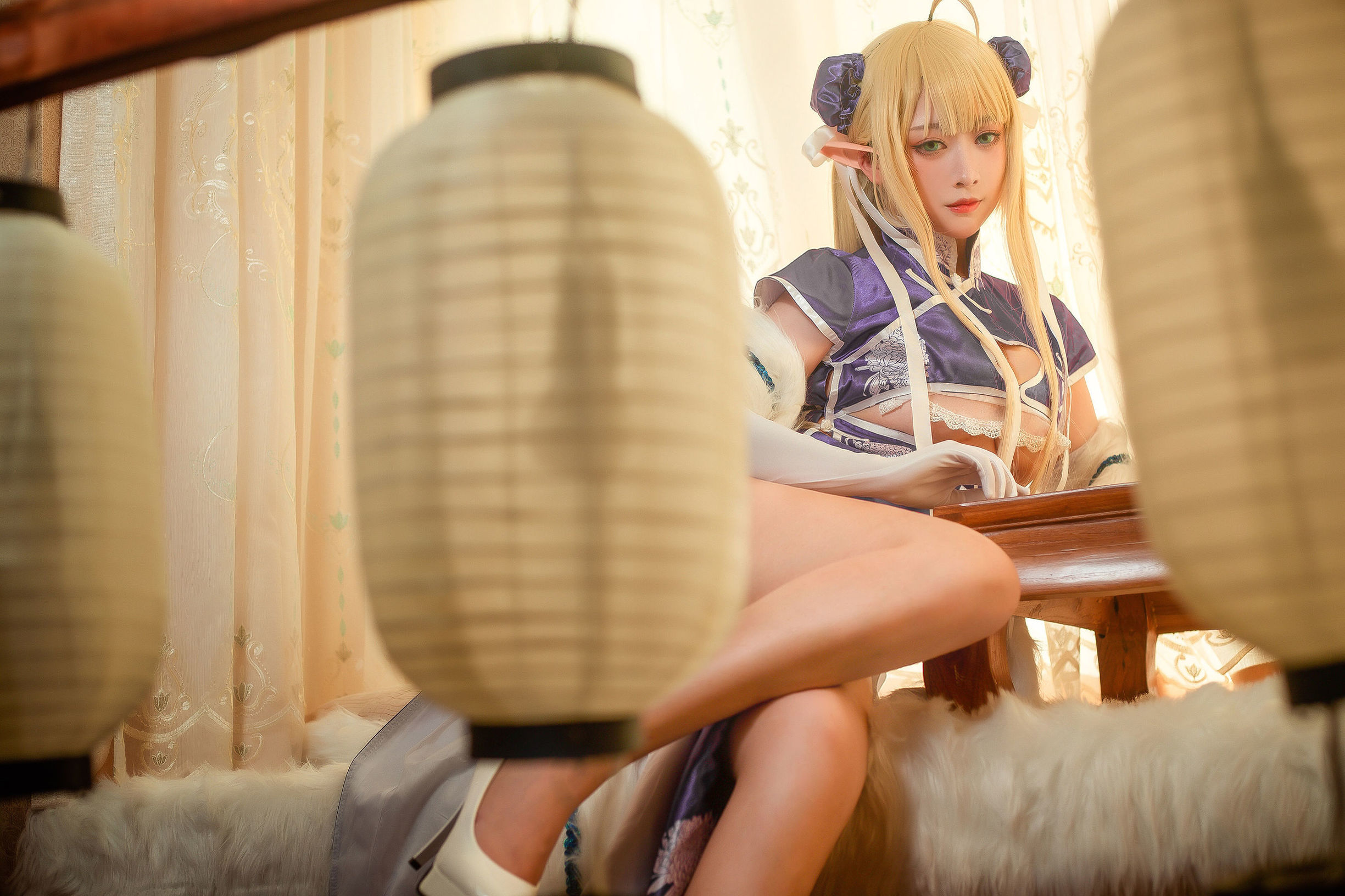 ネット有名人コスプレイヤー] 高顔値コスプレイヤーネンネン_D - 半人馬旗袍